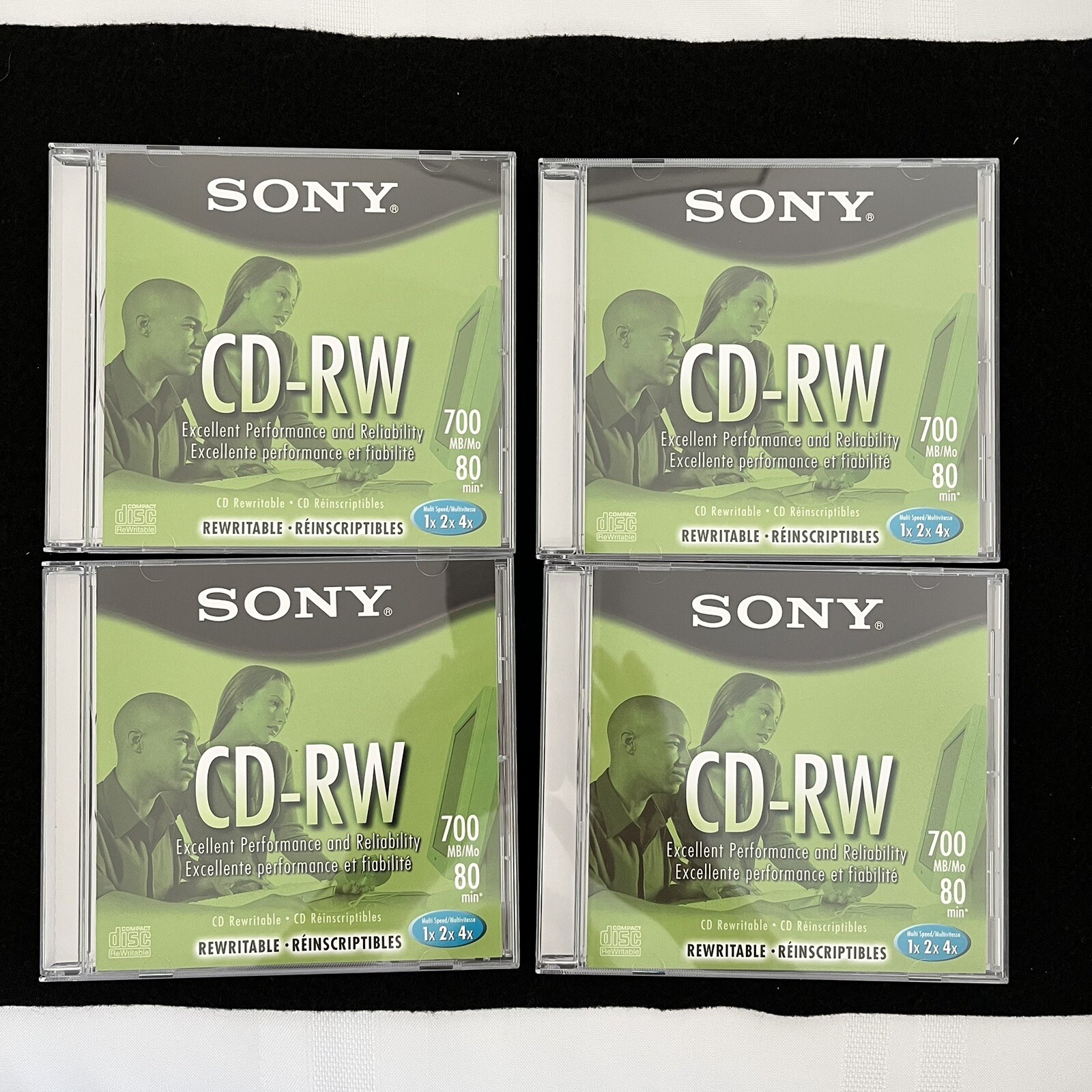 Sony CD-RW 4  Disc's 700MB 80 Minute Rewritable Used (formatted) multi speed