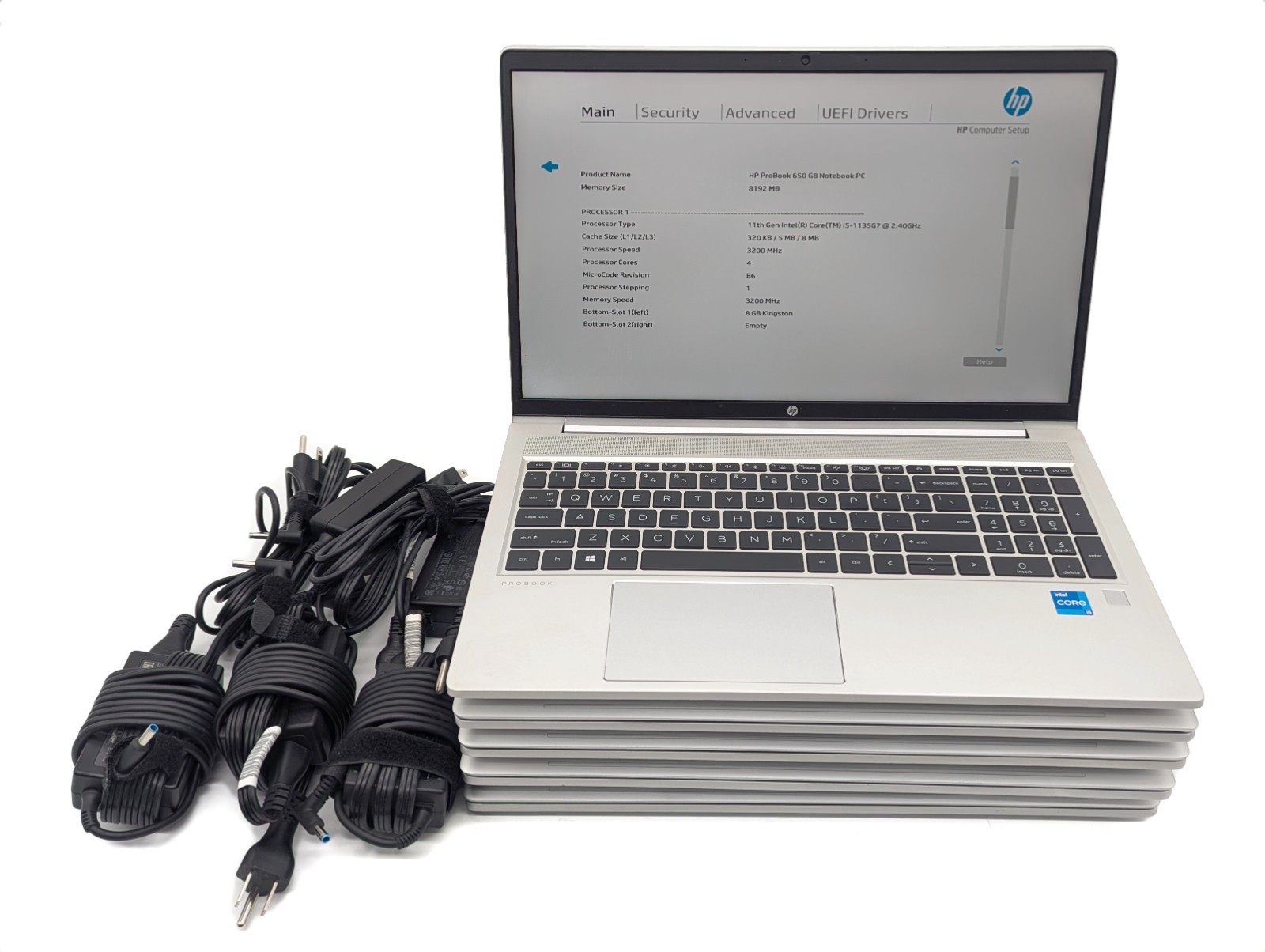 Lot of 5 HP ProBook 650 G8 - 15.6" Intel Core i5-1135G7 2.4GHz 8GB RAM No OS/SSD