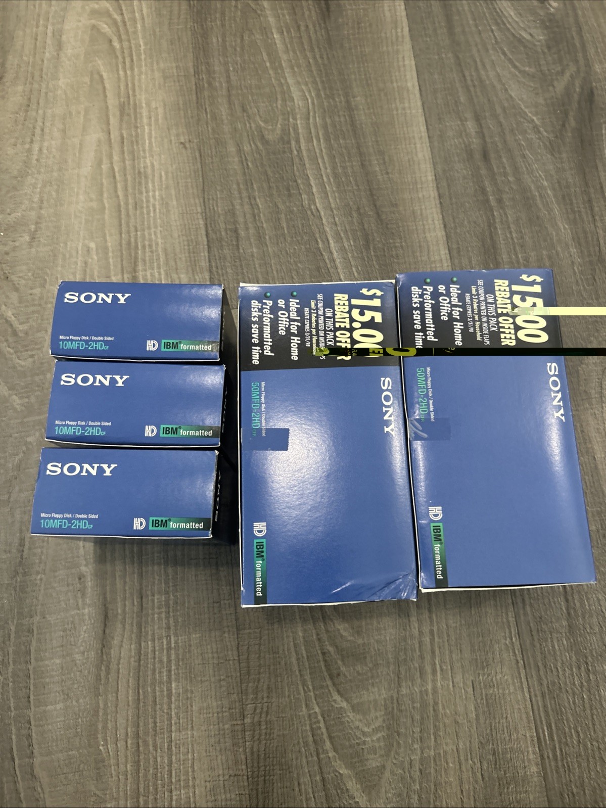 130 Sony MFD-2HD IBM HD 3.5 Formatted Micro Floppy Disk New Open Box