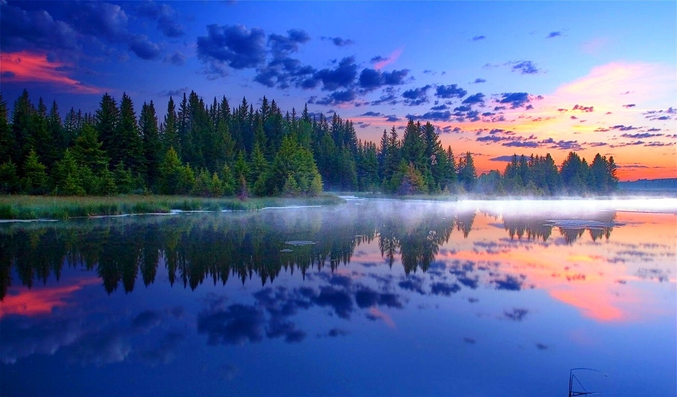 Landscape morning mist grand teton national park forest Custom Gaming Mat Desk
