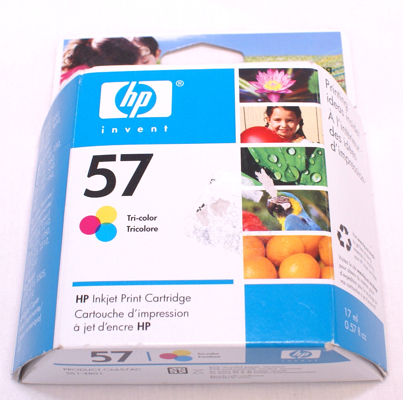  Genuine HP 57 Tri Color Ink Cartridge, Cyan Magenta Yellow, C6657AC, 2005