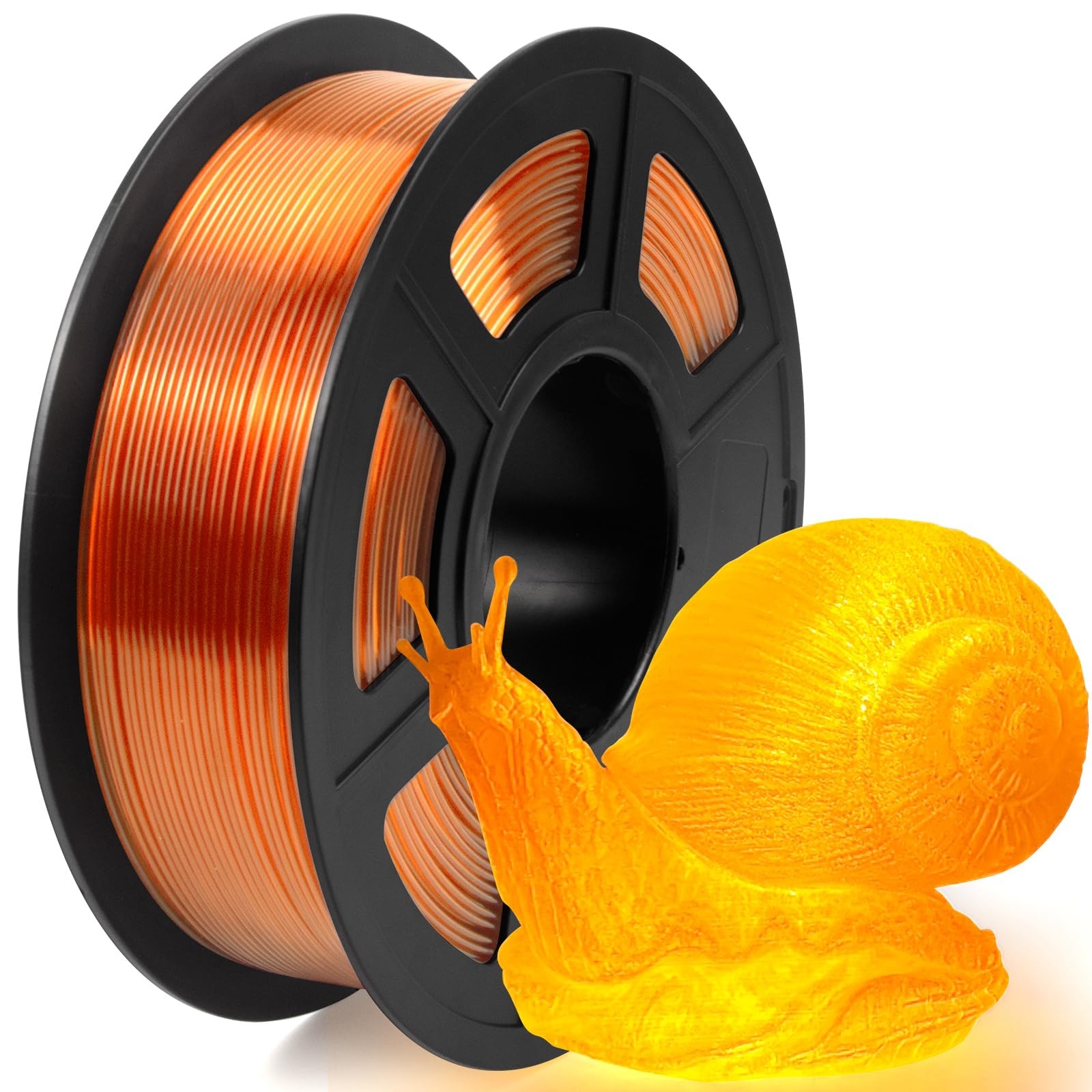 IEMAI PETG Filament 1.75mm, Transparent Halloween-Orange 1kg