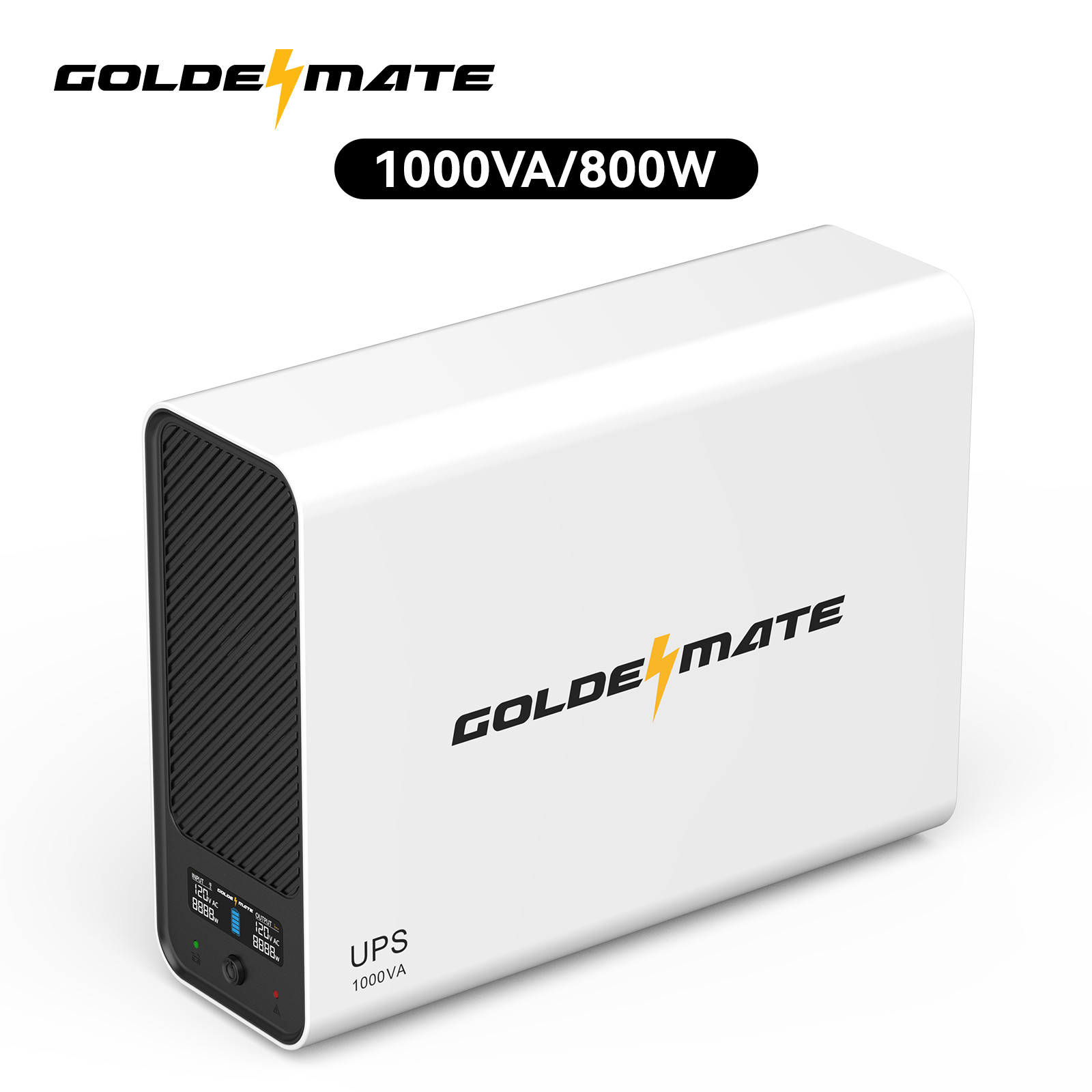 Goldenmate Back-UPS 1000VA/800W LiFePO4 Battery Backup UPS Pure Sine Wave - Used