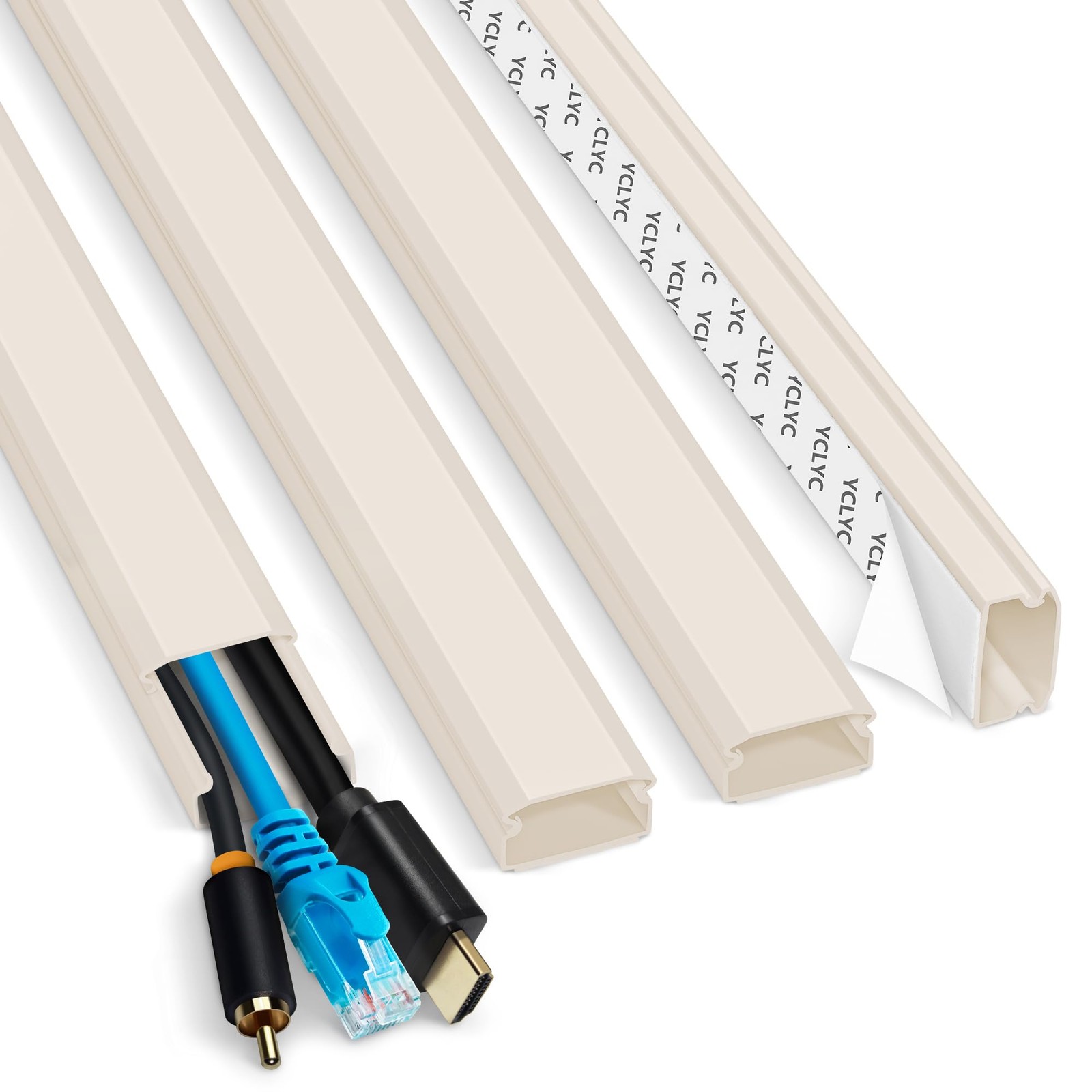 62.8in Cable Cover Wall, Beige Wire Cover for Wall, Paintable Cord Cover Wall...