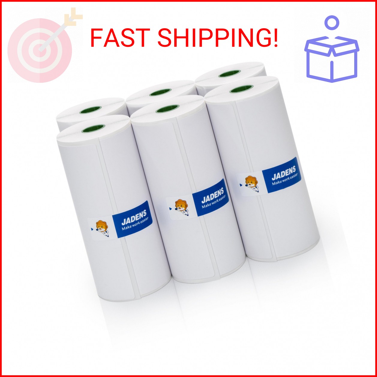 JADENS 6 Rolls Thermal Label Paper, 4×6'' Compatible with C10