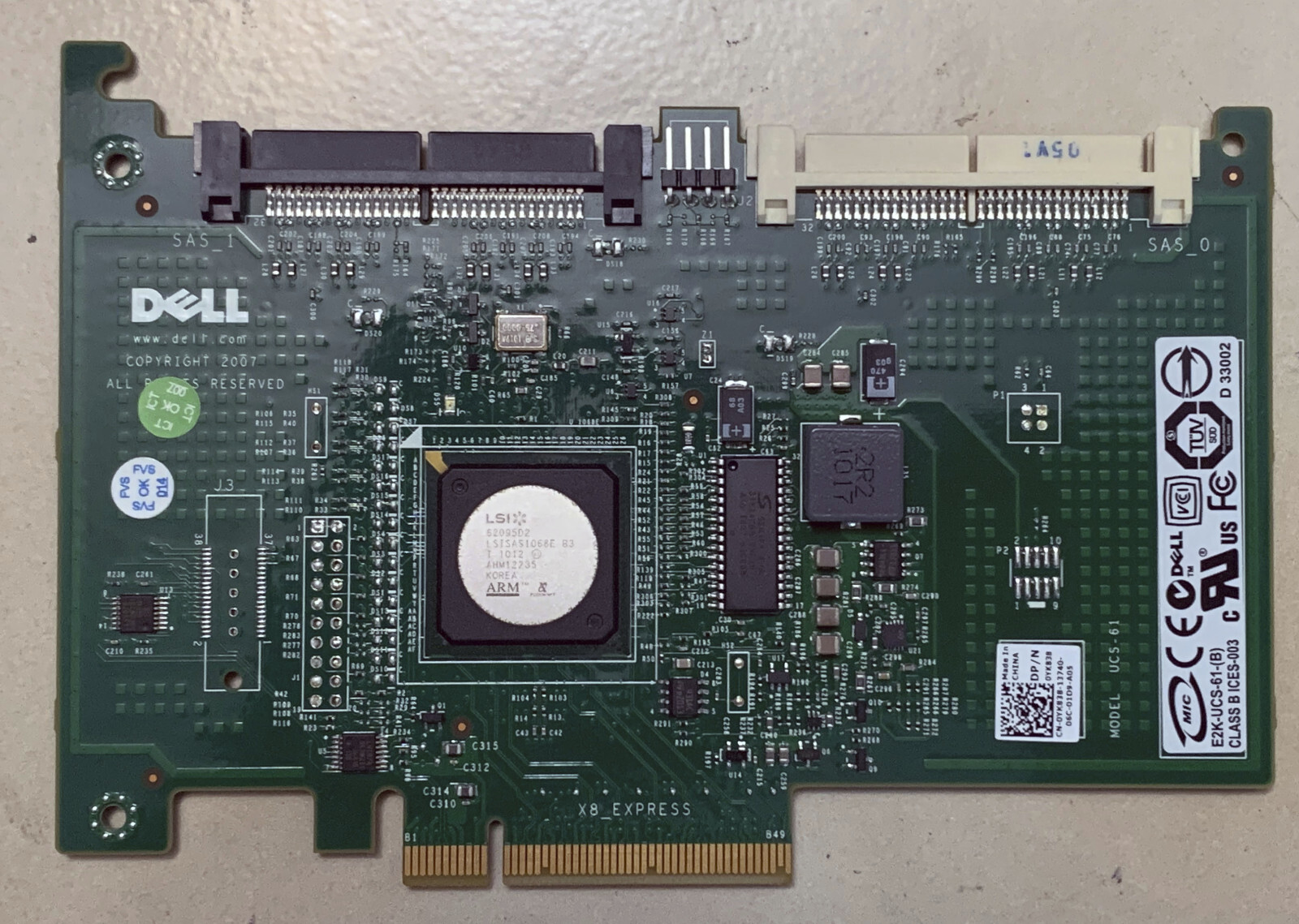 Dell Poweredge UCS-61 SAS Controller Card PWB JW065 REVA00 E2K-UCS-61-(B)
