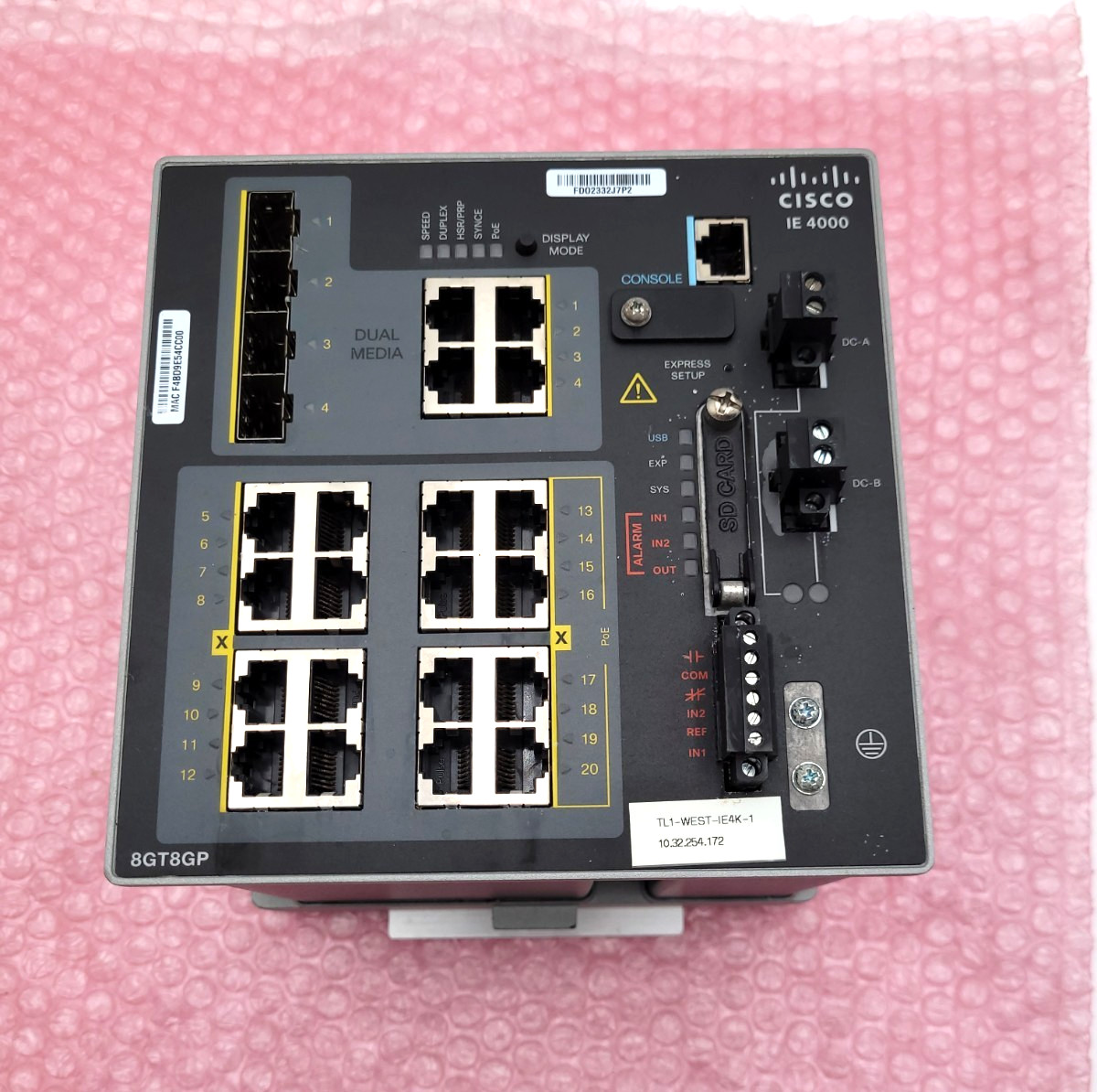 Cisco IE-4000-8GT8GP4G-E V03 Industrial Ethernet Switch