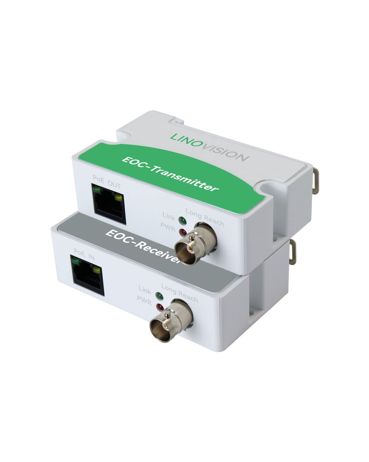 LNOVISION LongReach PoE over Coax EoC Converter, IP Ethernet 1 * EOC1, White