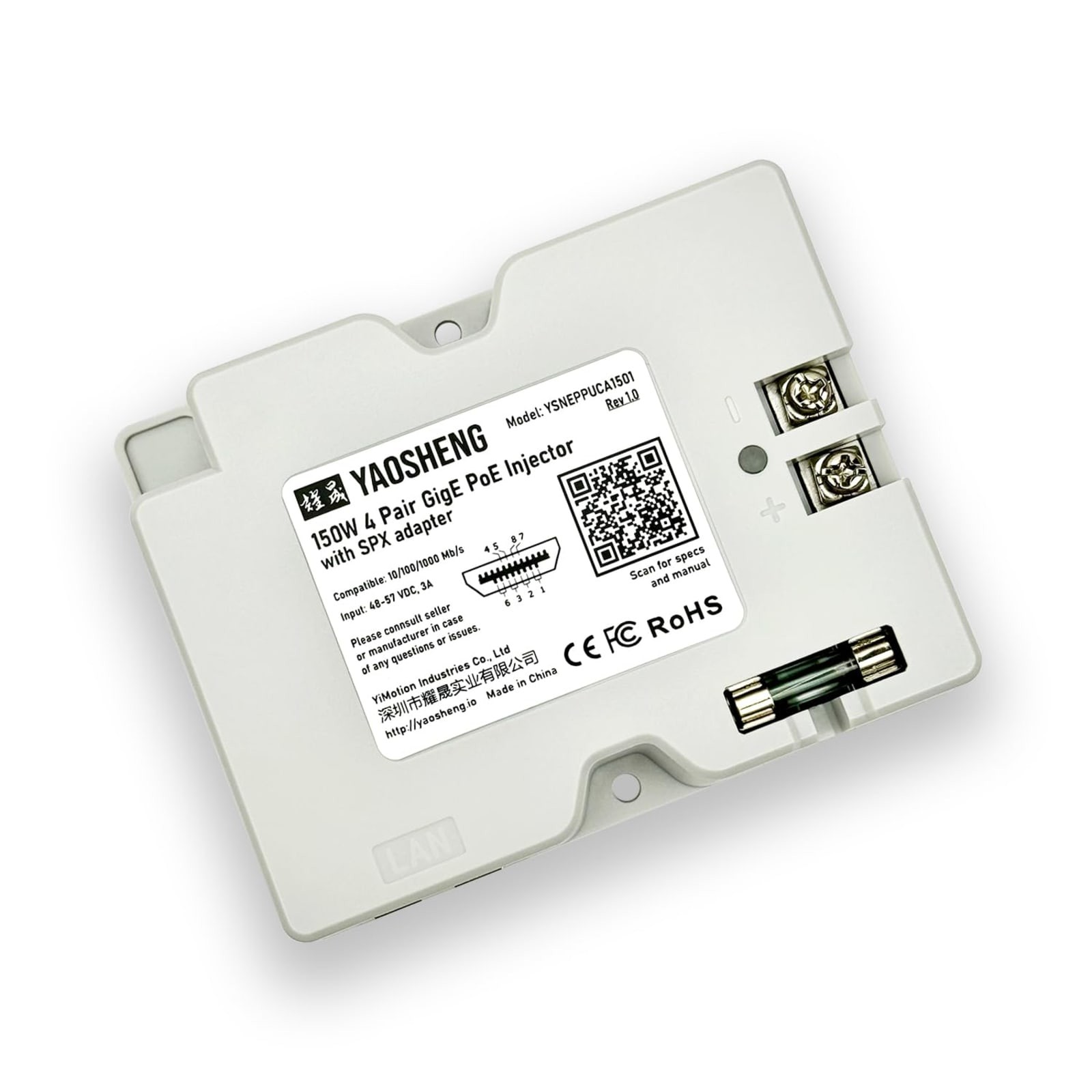YAOSHENG 150W 2-in-1 PoE Injector SPX Cable Adapter for Residential Starlink