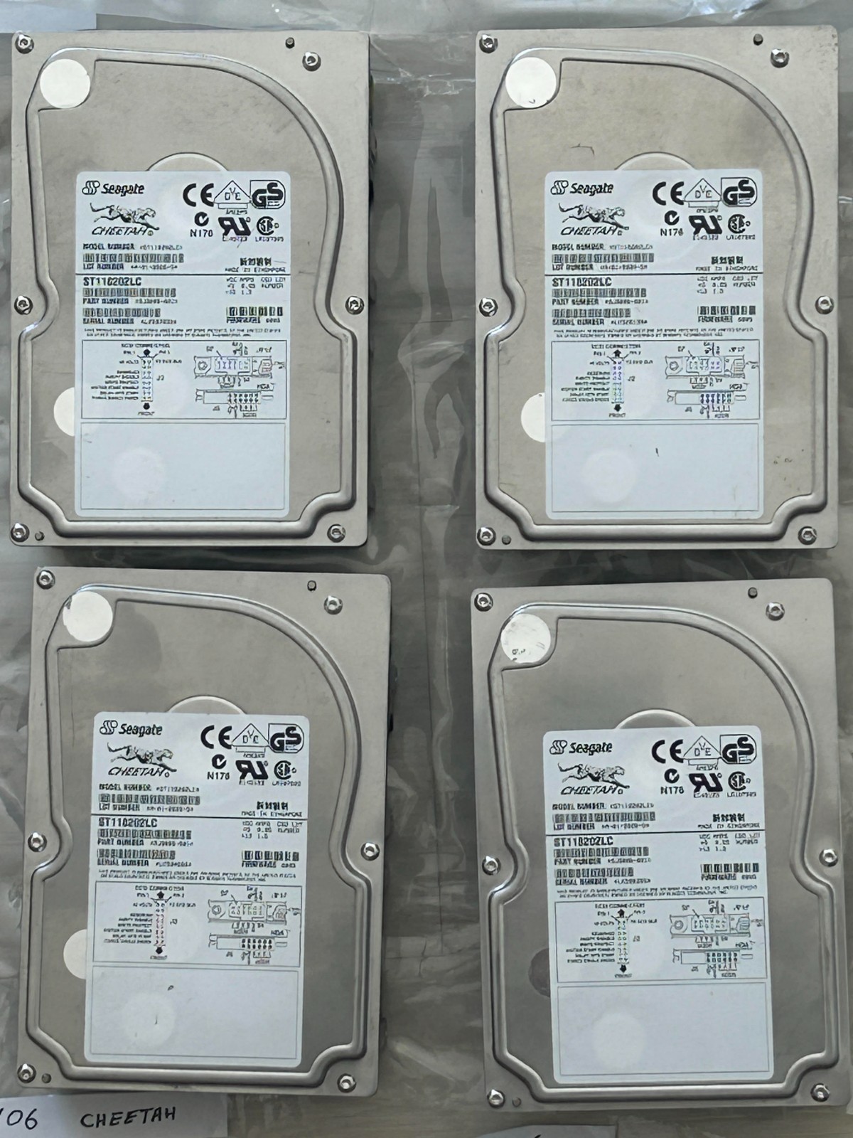 Lot of 4 Tested Seagate  Cheetah ST118202LC 18.2GB 10K RPM 3.5"  Ultra2 SCSI HDD