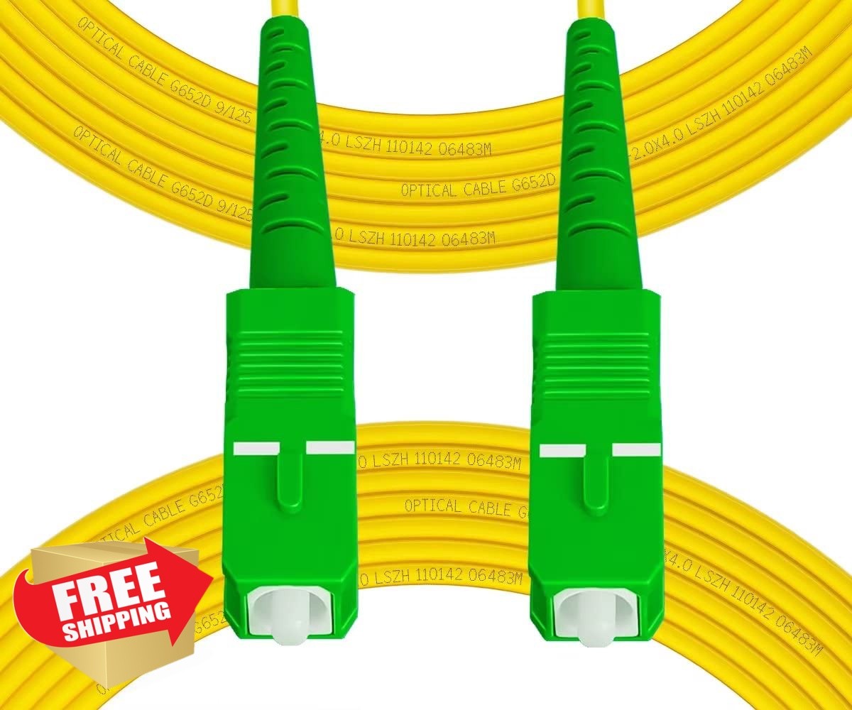 Fibergaga 10 ft OS2 SC/APC to SC/APC Fiber Patch Cable Simplex 9/125