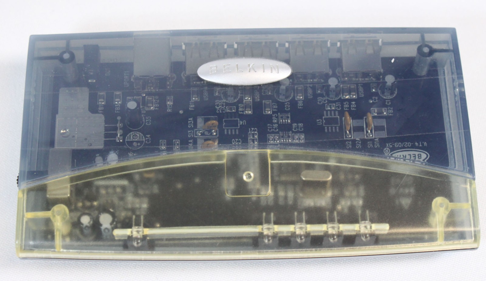 Belkin USB 4 Port Hub F5U021 Home Office Computer Power Supply Clear See Through