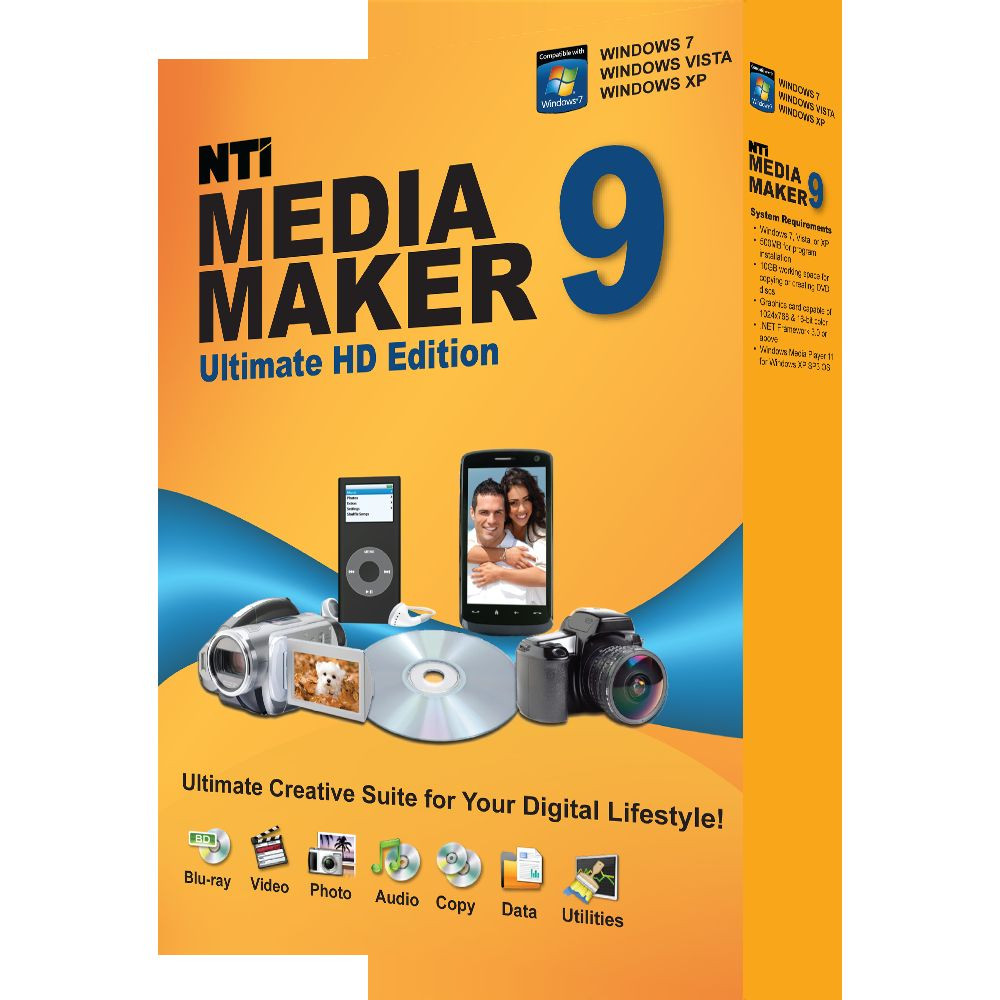 NTI Media Maker 9 Ultimate Ed. - CD DVD BD Burning Multimedia Suite for Windows