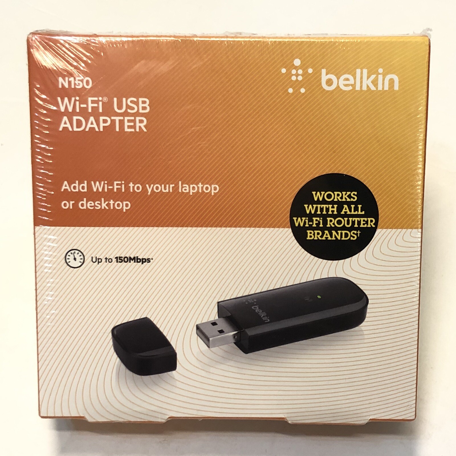 Belkin N150 Wireless Wi-Fi USB Adapter 150 Mbps Link Rate For Desktop or Laptop