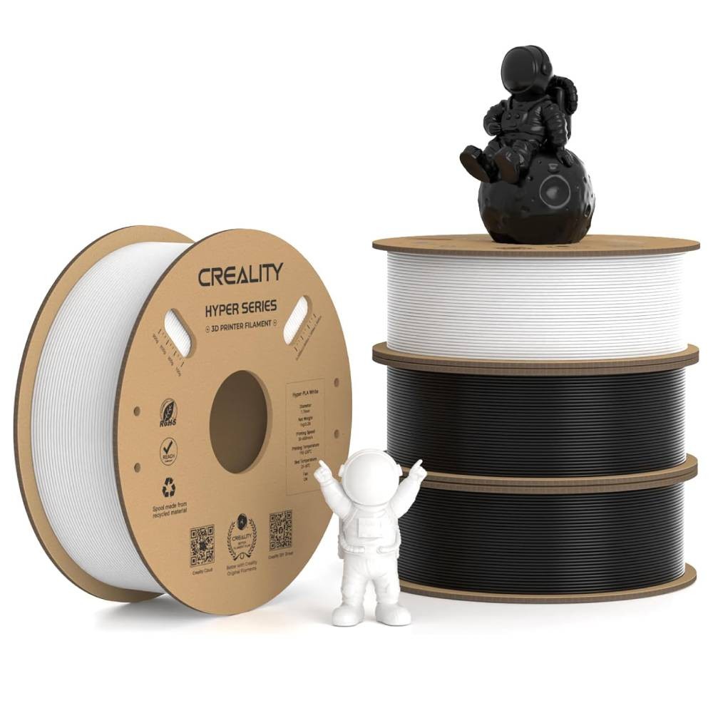 Creality Hyper PLA Filament 600mm/s High Speed 1.75mm/Roll Black & White 4KG