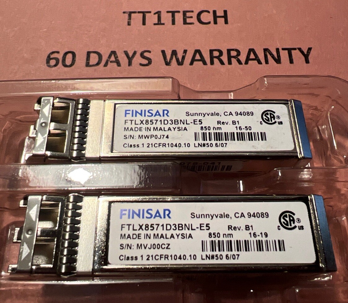 Finisar FTLX8571D3BNL-E5 10GbE 850nm 300m SFP+ Transceiver Module