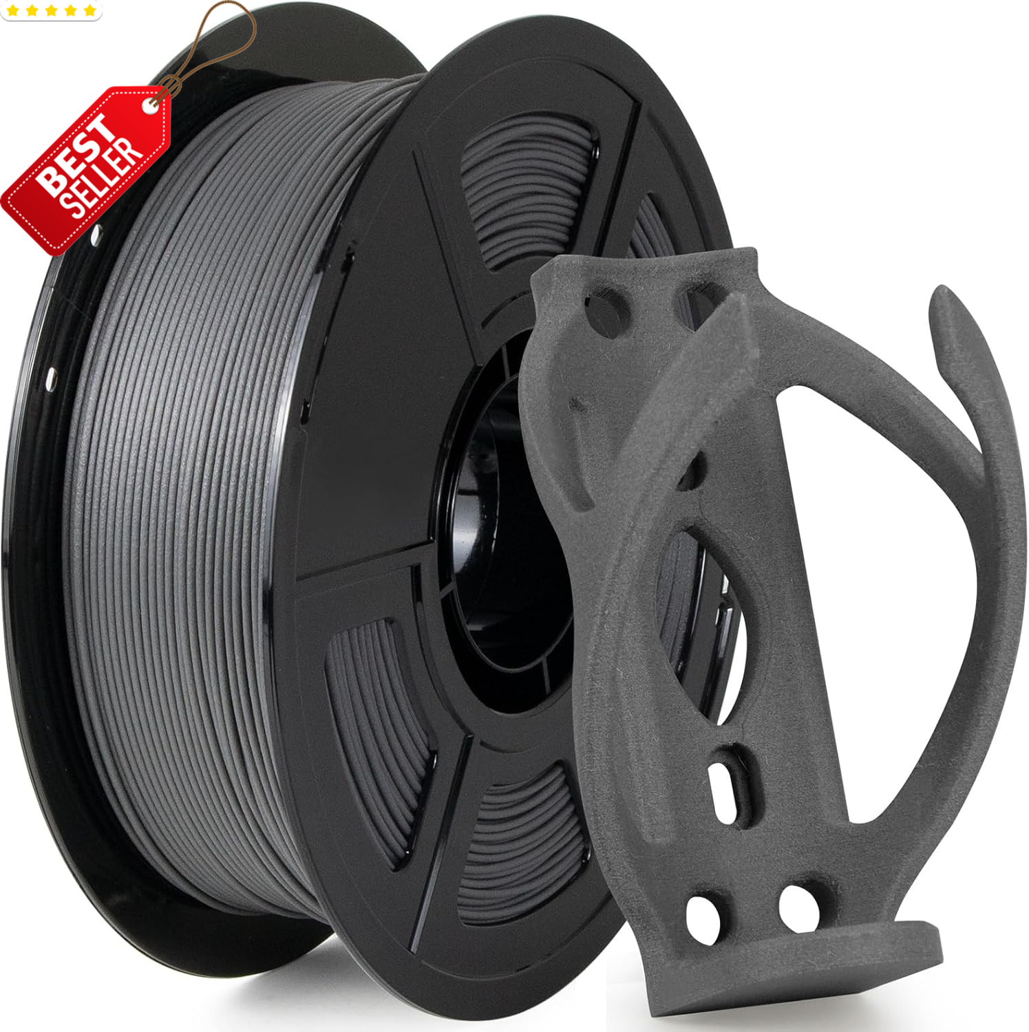 PETG GF Filament 1.75mm Matte Gray 1kg Glass Fiber Strong Low Warp - US