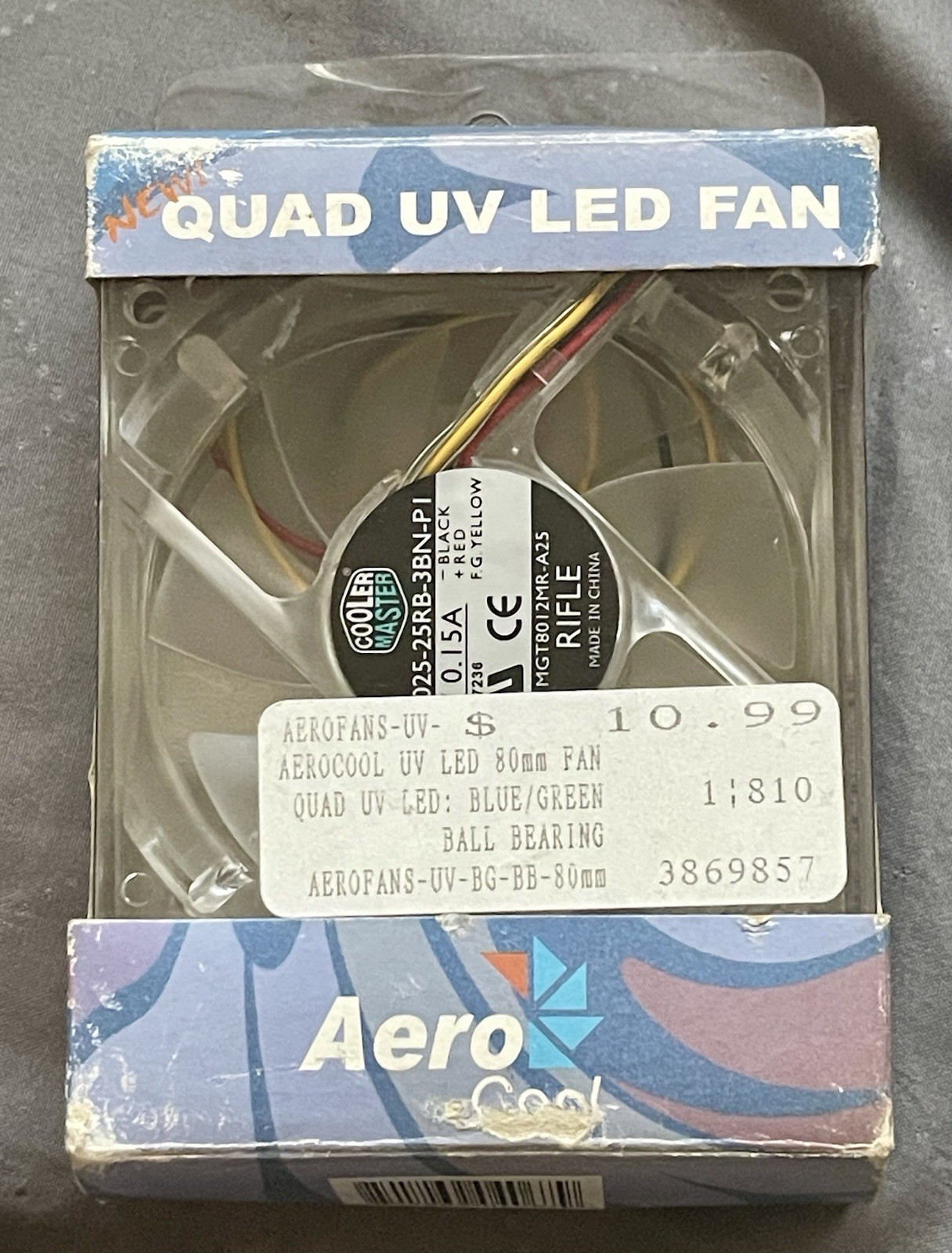 aeroCool SILVERBLADE II 80mm CASE FAN SILVER BLADES & BLUE LED NOS N 📦