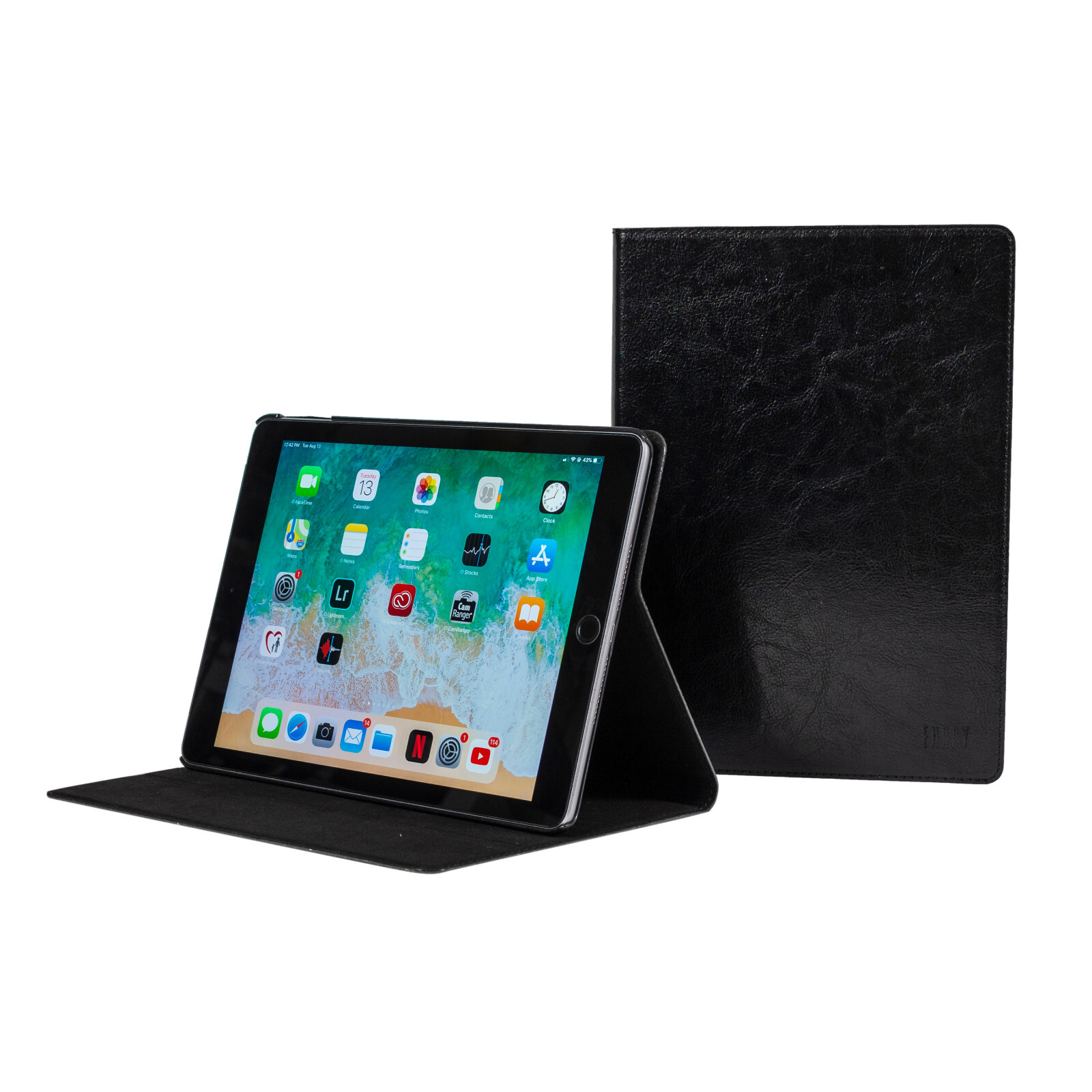 iPad Air 2 Genuine Leather Cowhide Folio Stand Case Cover w/ Sleep-Wake 