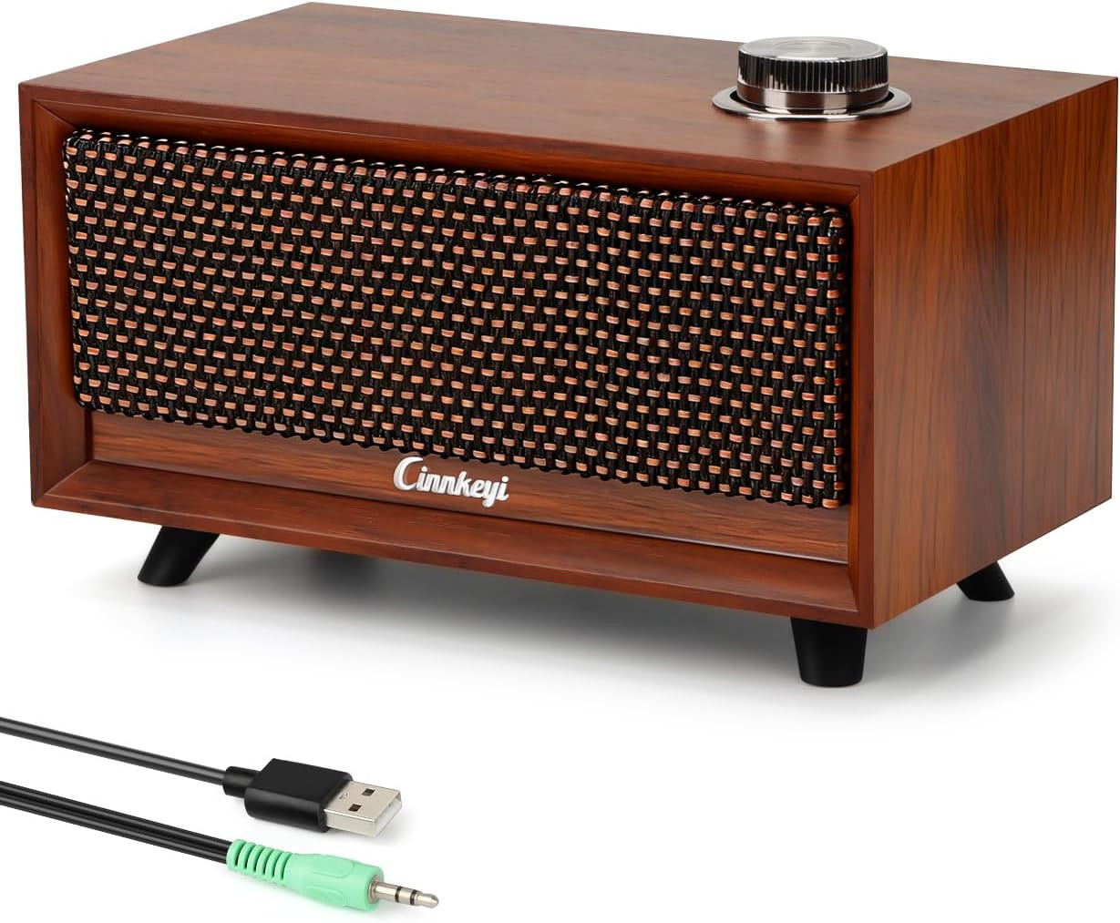 Wooden PC Soundbar Computer Speakers –PC Speakers USB Powered | PC| Line-In | Bl