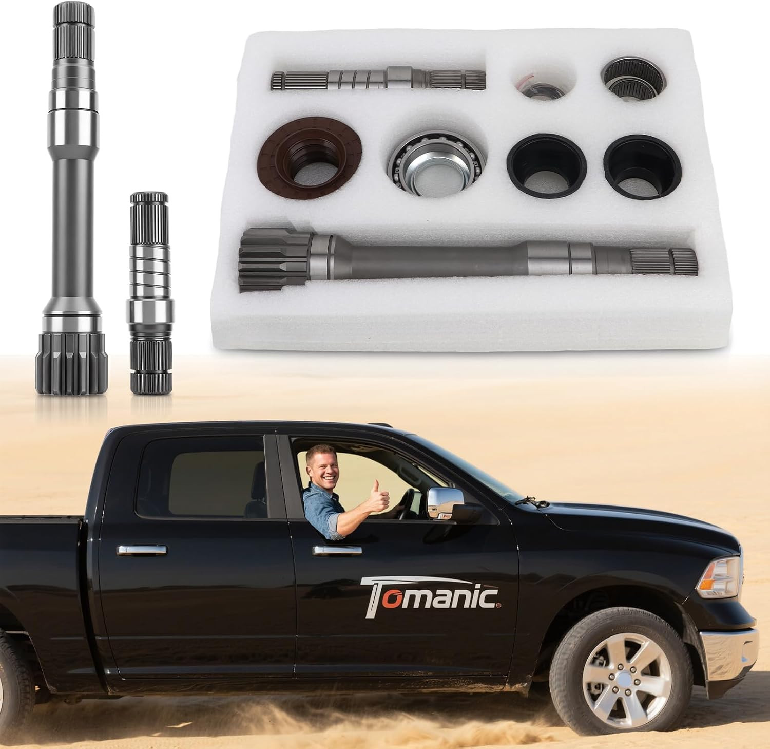 Front Differential Axle Intermediate Shaft Kit for Dodge Ram 1500 2012-2021 - Re
