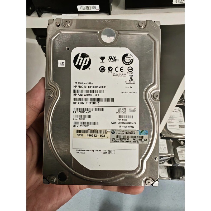 HP ST1000NM0033 1TB 7200RPM SATA 3.5" Enterprise HDD PN 731690-001 Tested