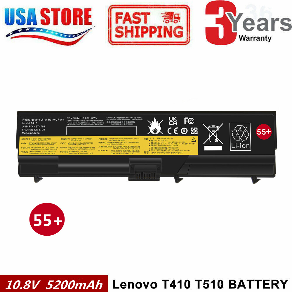 SL410 Battery For Lenovo Thinkpad E40 E50 E520 T410 T510 W520 SL510 CLG
