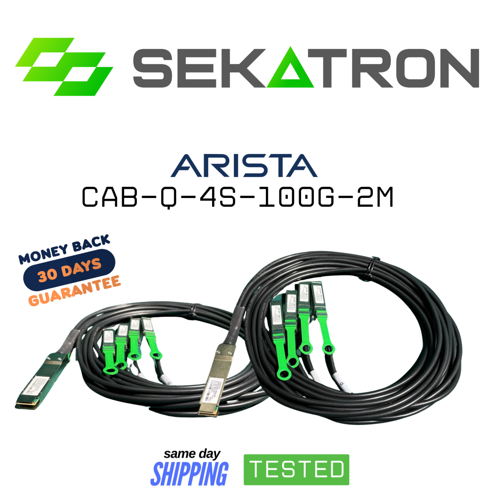 ♻️ Genuine Arista CAB-Q-4S-100G-2M QSFP28 Breakout Cable⚡Fast Ship