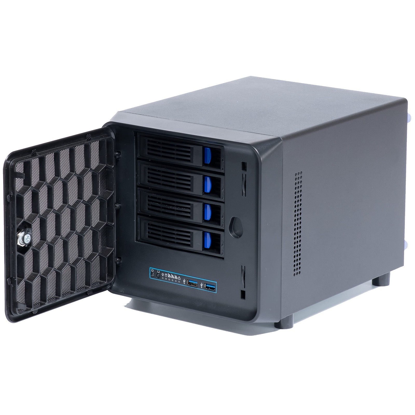 4 + 1 Bay DIY NAS Case, 4 X 2.5″ / 3.5″ Tray + 1 X 2.5″ Internal Bay. MB ITX. PS