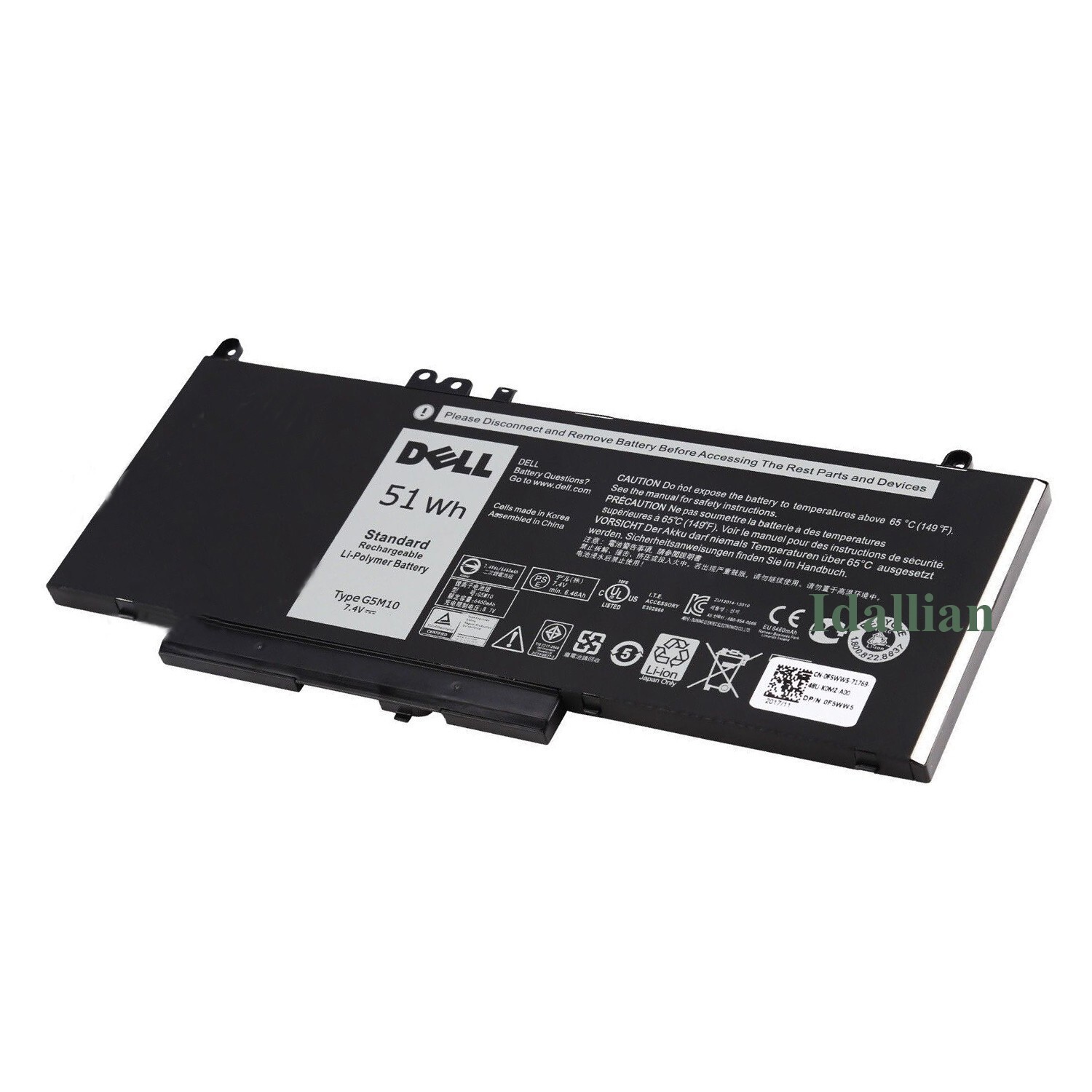 Genuine 51Wh G5M10 Battery For Dell Latitude 3160 E5250 E5450 E5550 WYJC2 8V5GX