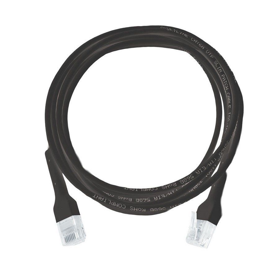 Skyline Cat6a Ethernet Patch Cable 6 foot | Black | Bendable Slim, 8 Pack