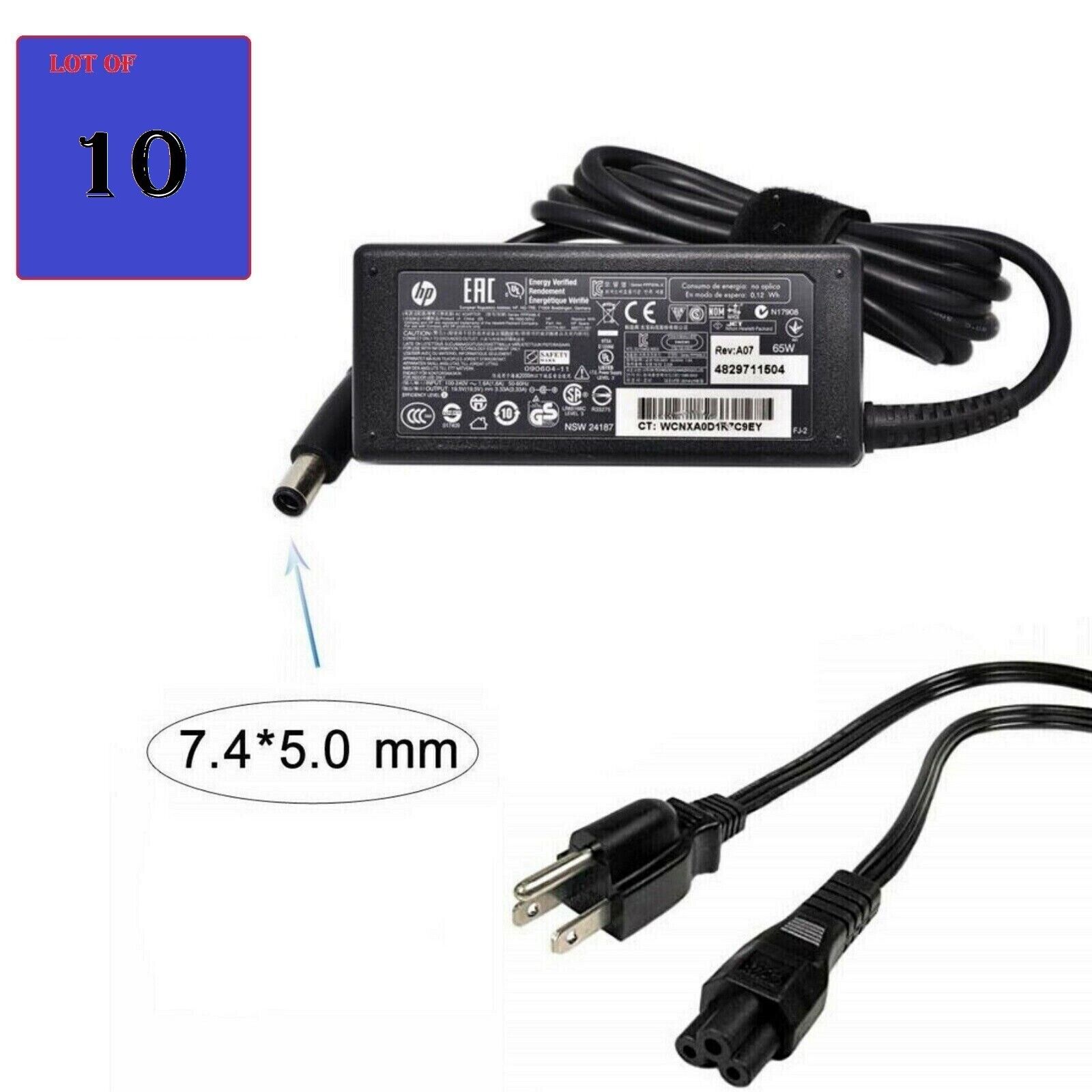 Lot of 10 Genuine HP 65W Laptop Charger AC Power Adapter 19.5V 3.33A