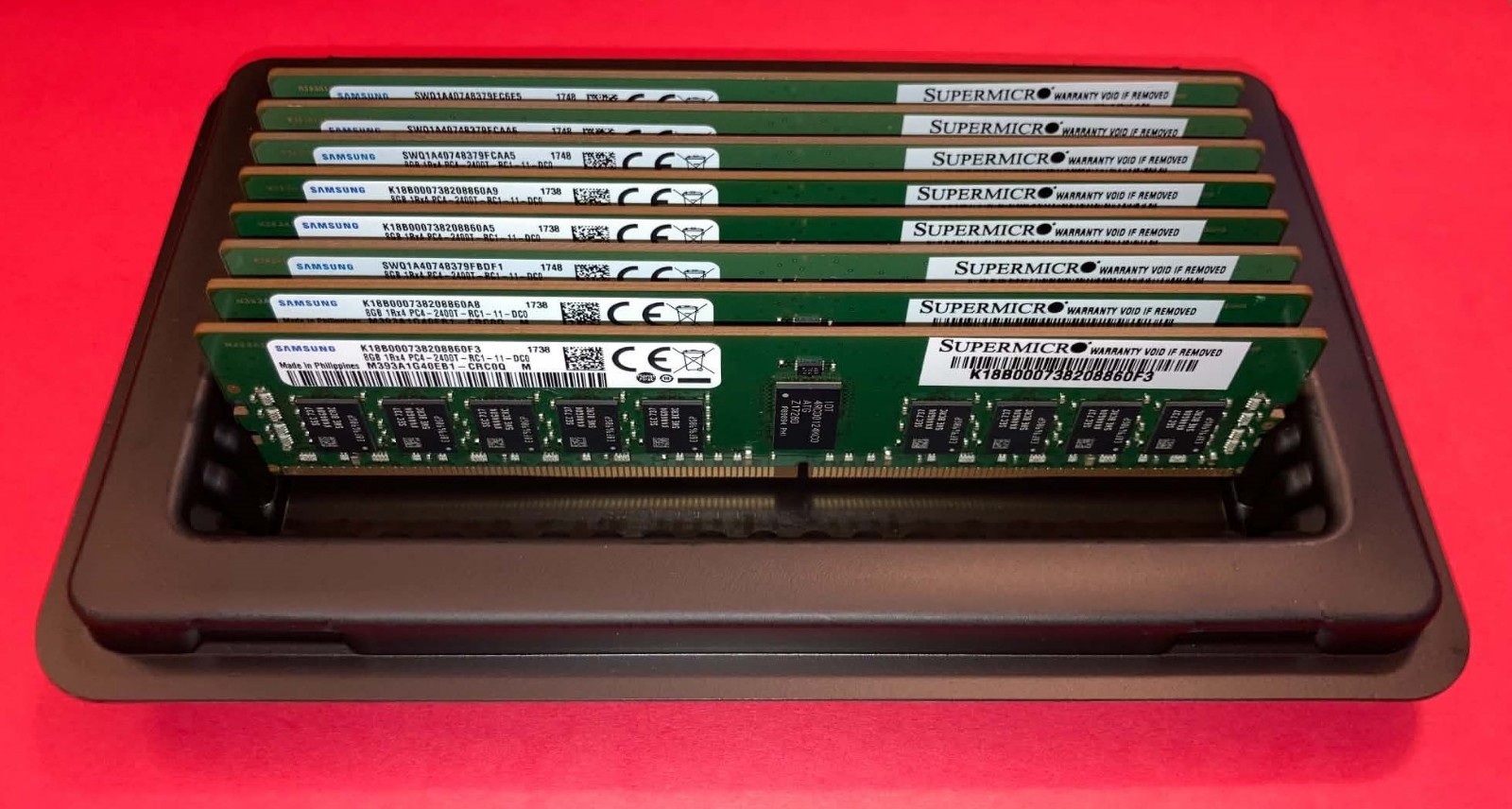 Samsung 64GB 8x8GB DDR4-2400 ECC RDIMM M393A1G40EB1-CRC MemTest86 Tested