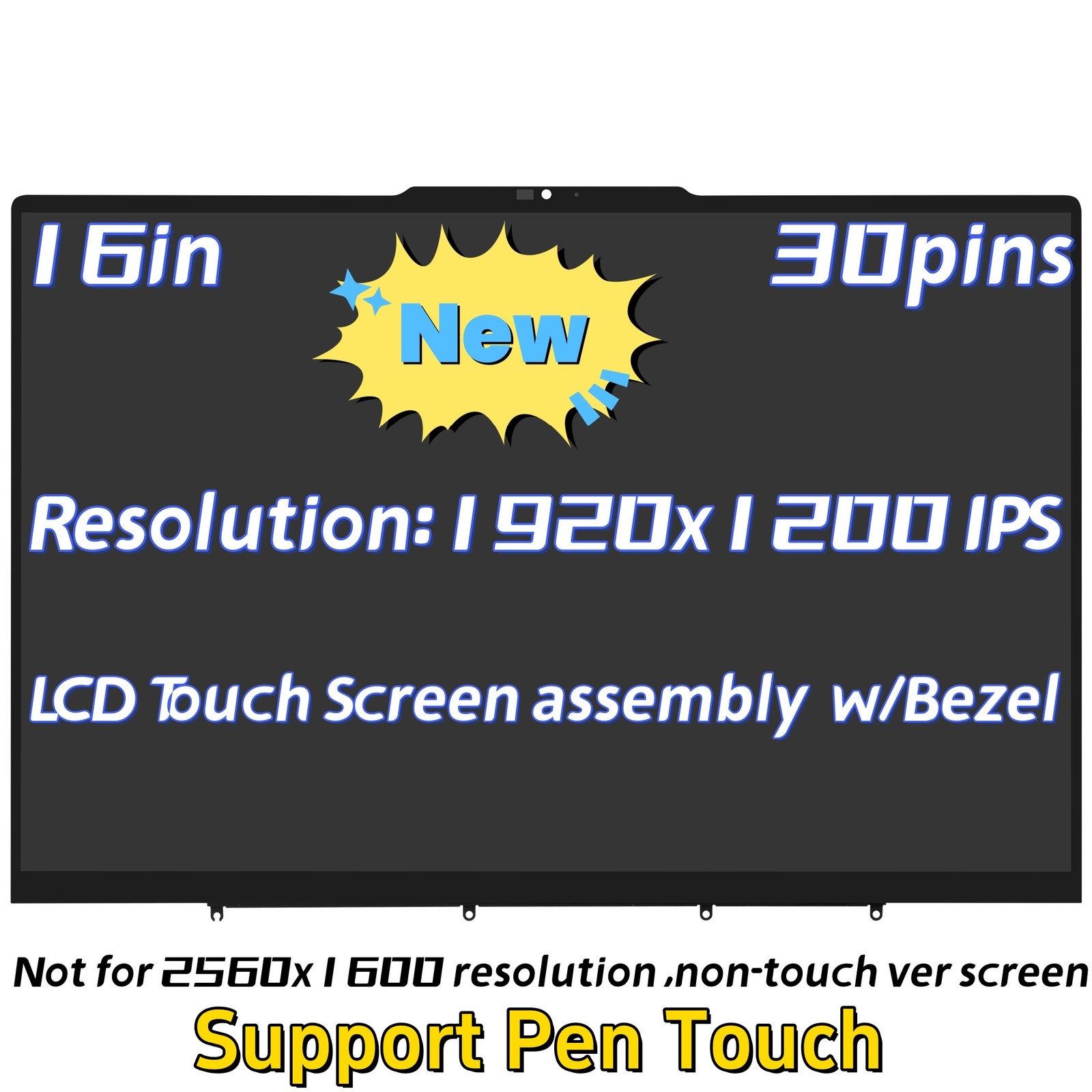 16'' For Lenovo Yoga 7 2-in-1 16IML9 83DL 83DL0000US LCD Touch Screen 5D10S40100