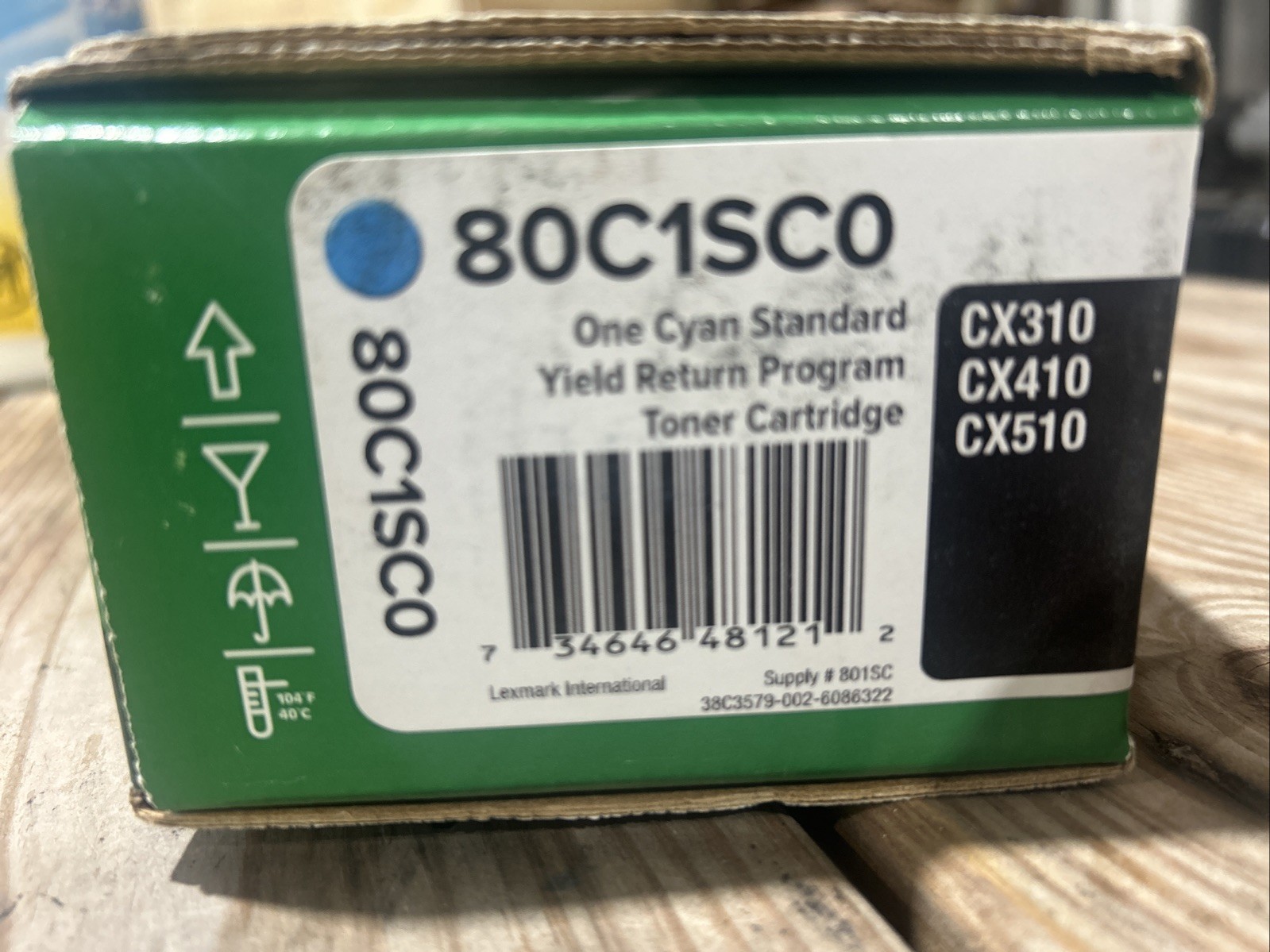 NEW Lexmark 801SC Cyan Toner Cartridge CX310 CX410 CX510 Standard Yield FreeShip