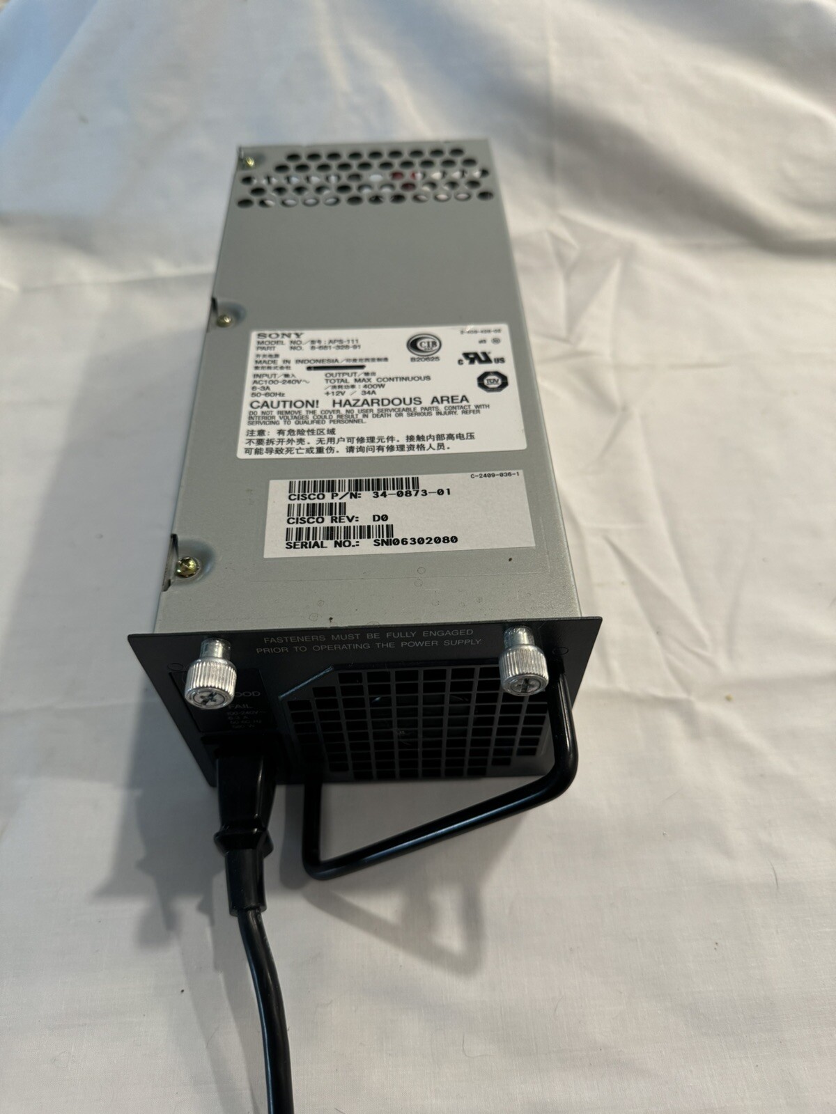 Cisco Sony Power Supply APS-111 34-0873-01 400W 8-681-328-91