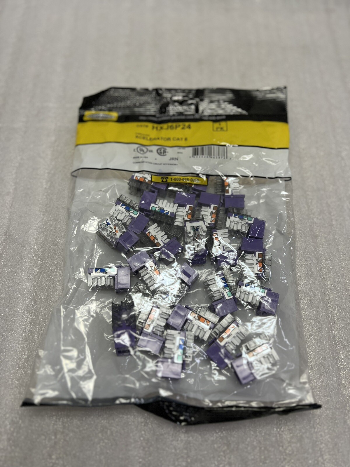 Hubbell HXJ6P24 XCelerator Cat6 Jack, Office Purple 24pk New