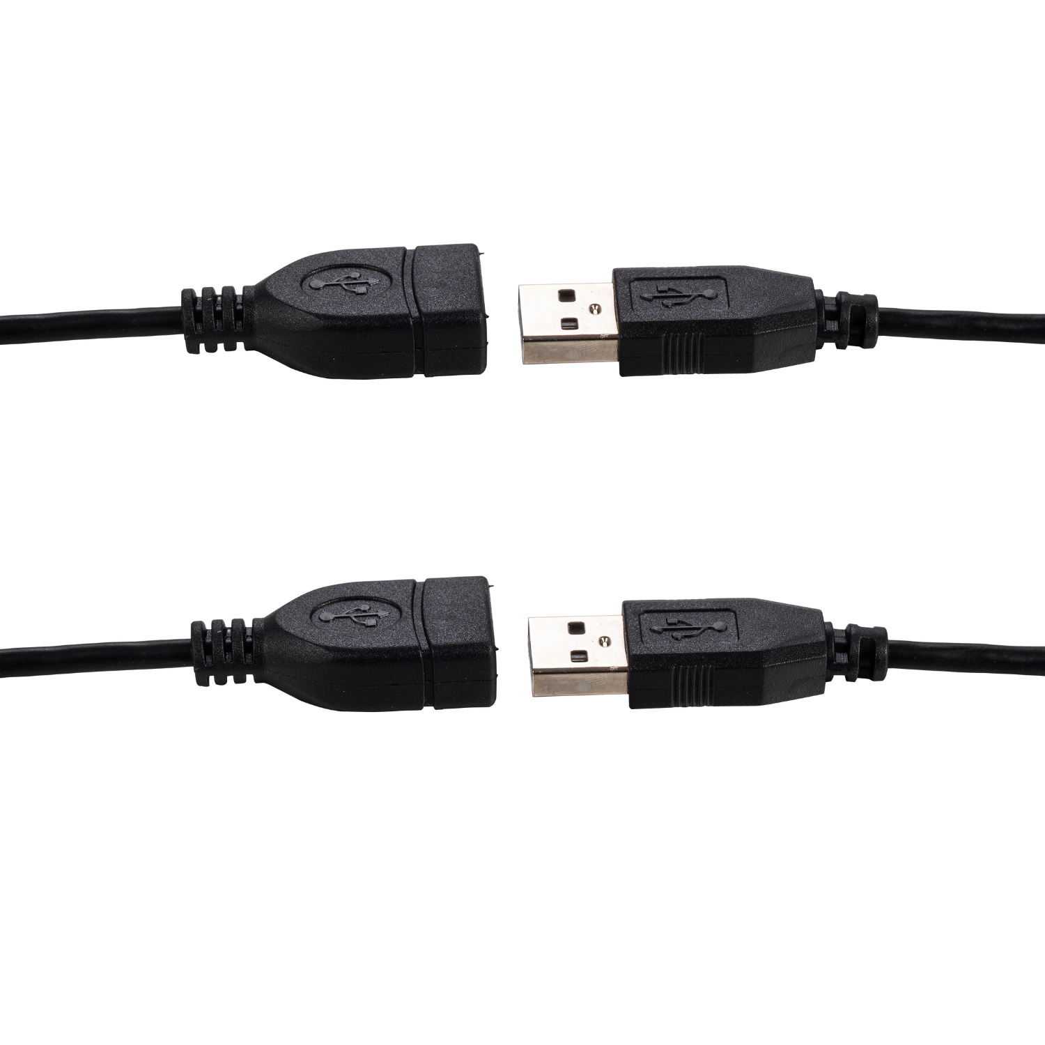 2x 6ft USB 2.0 Extension Cable Type A Male to A Female Extender HIGH SPEED Black