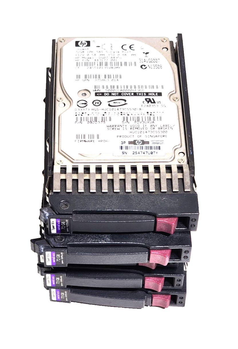 Hp Hard Drive 72 GB SAS 431954-00 443177-001 (Lot of 4)_ USED.