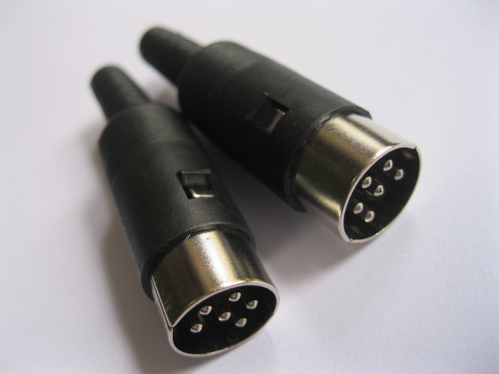 5 Pcs DIN Plug Connector Male 6 Pin with Plastic Handle New