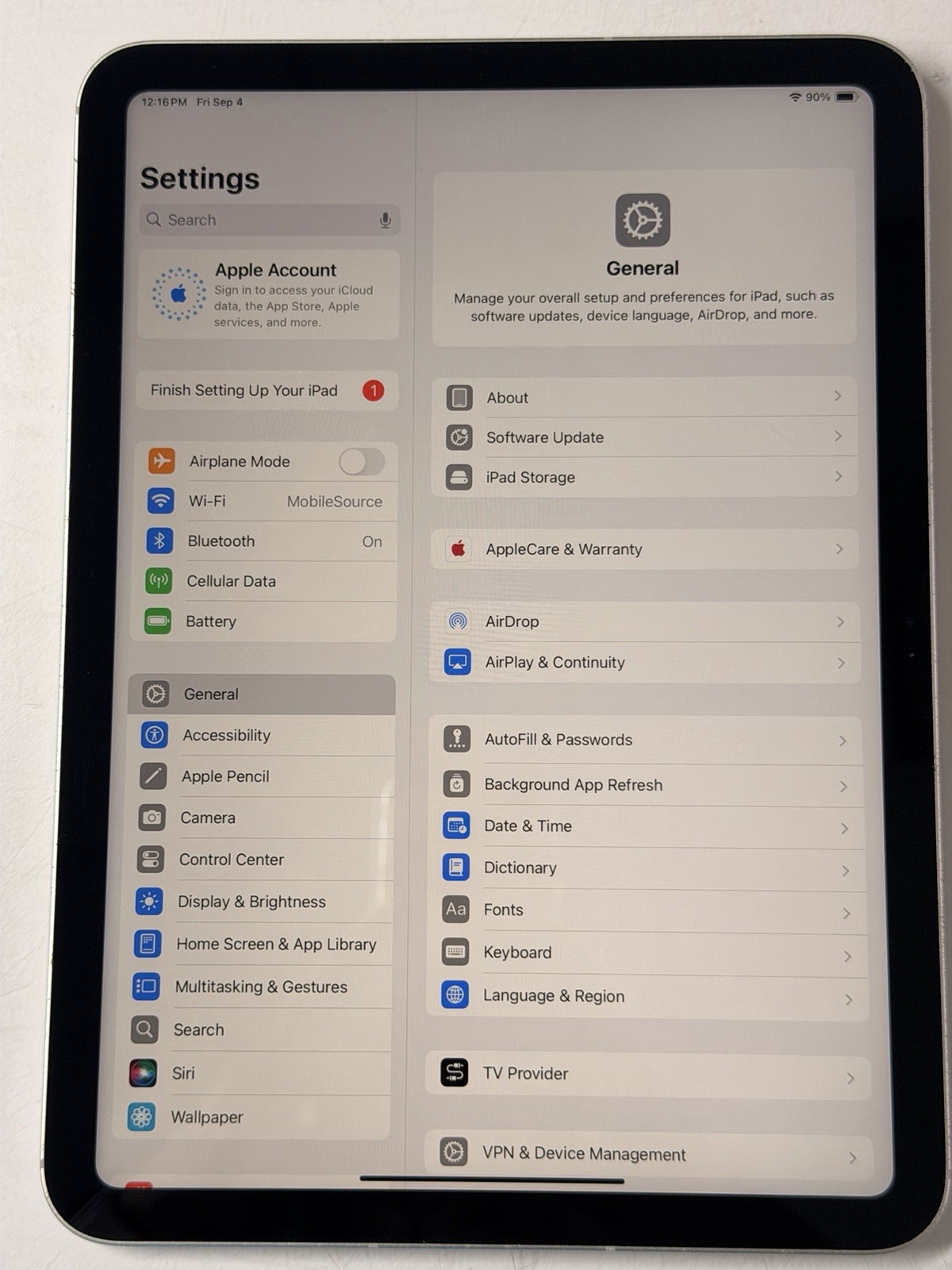 Unlocked Apple iPad 10TH Gen A2757 64GB Wi-Fi + 5G 10.9" Silver Excellent TESTED