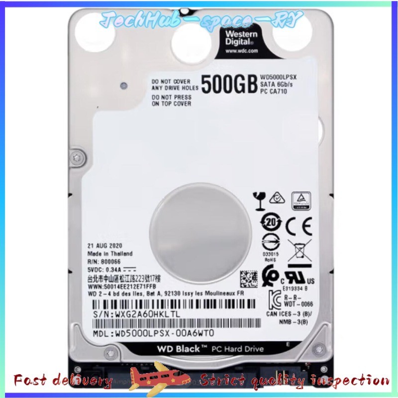 WD Black 500GB WD5000LPSX 7200RPM SATA3 6.0Gb/s 2.5" Laptop HDD Hard Disk Drive