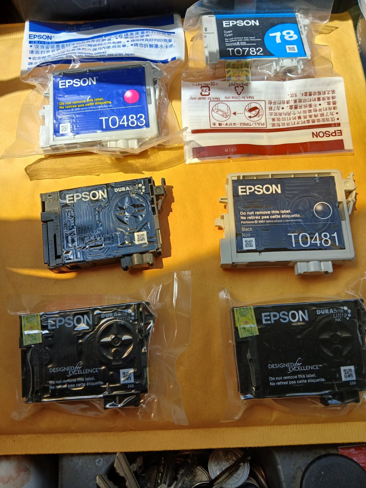 6 Genuine Epson Various Types  PLEASE SEE PICS 