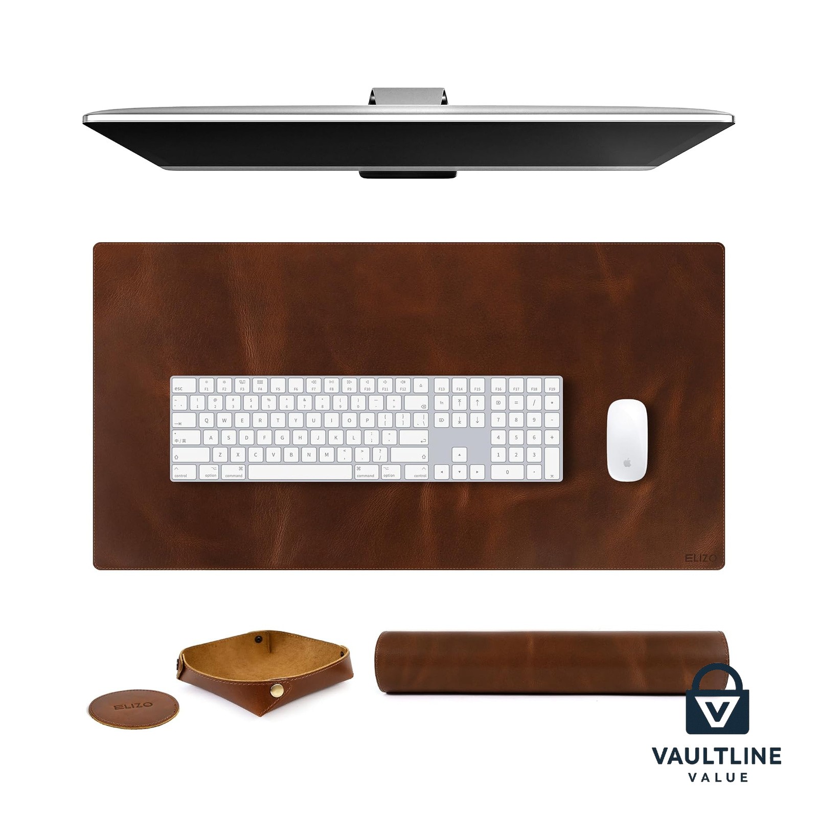 Leather Desk Mat 32x16 Large Full Grain Leather Office Protector
