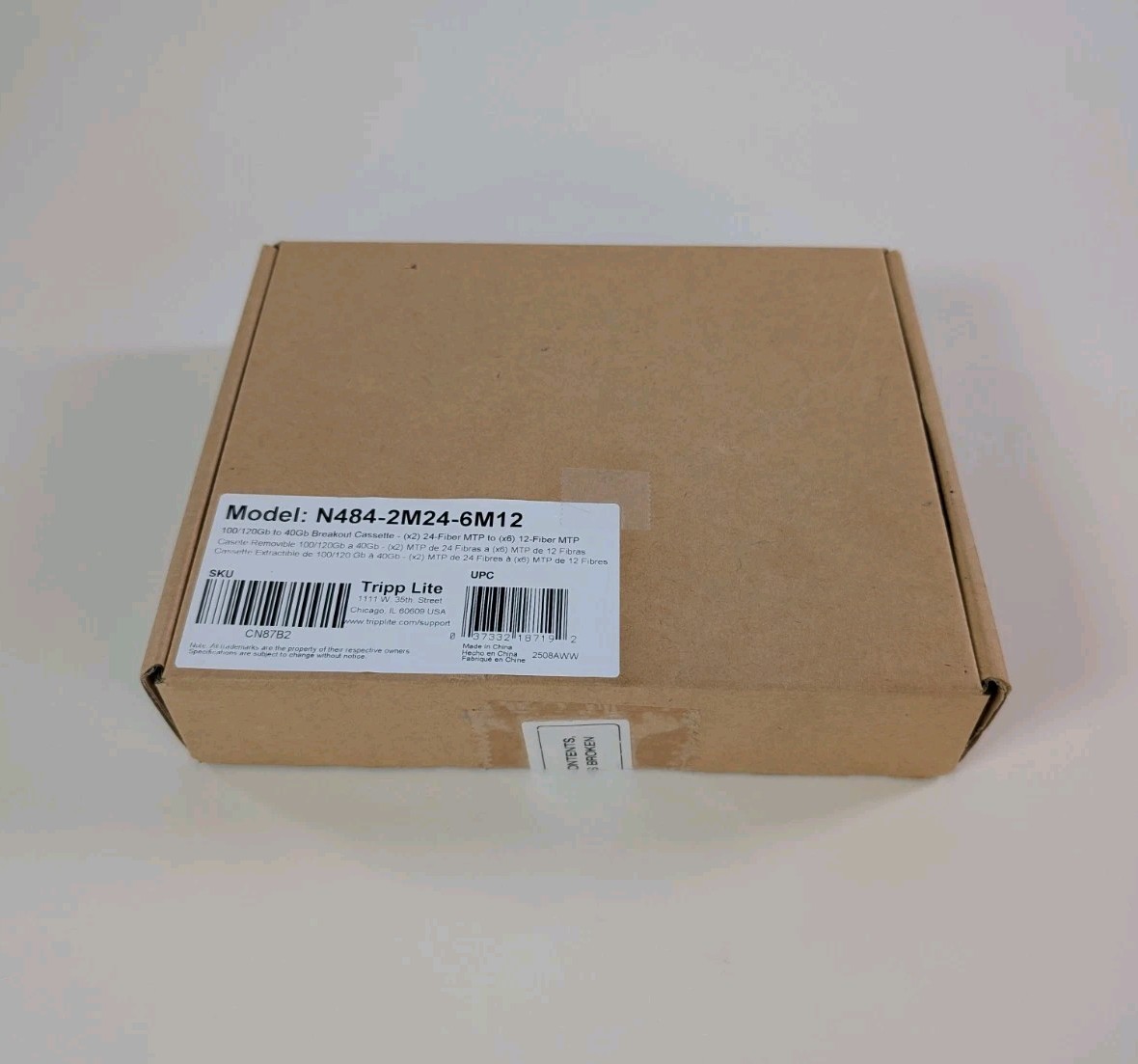 TRIPP LITE 100Gb/120Gb to 40Gb Breakout Cassette 2 24-Fiber to 6 12-Fiber