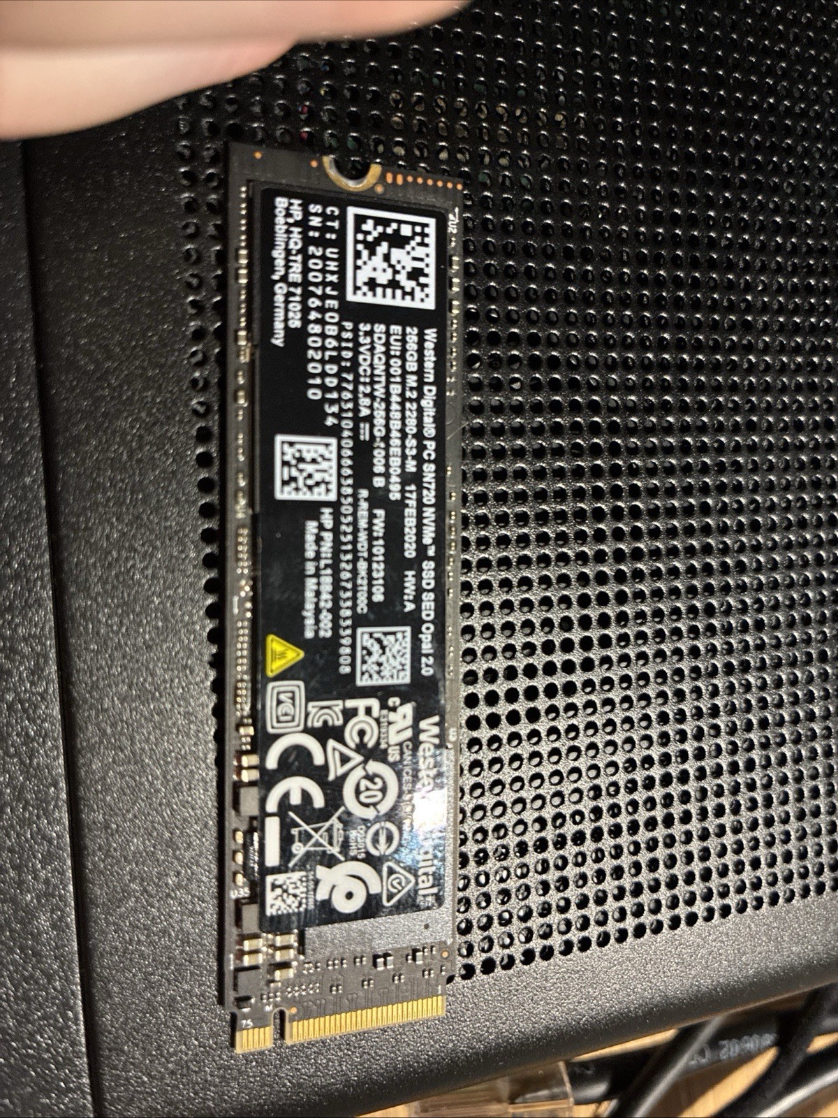 Western Digital SN720 NVMe SSD 256GB