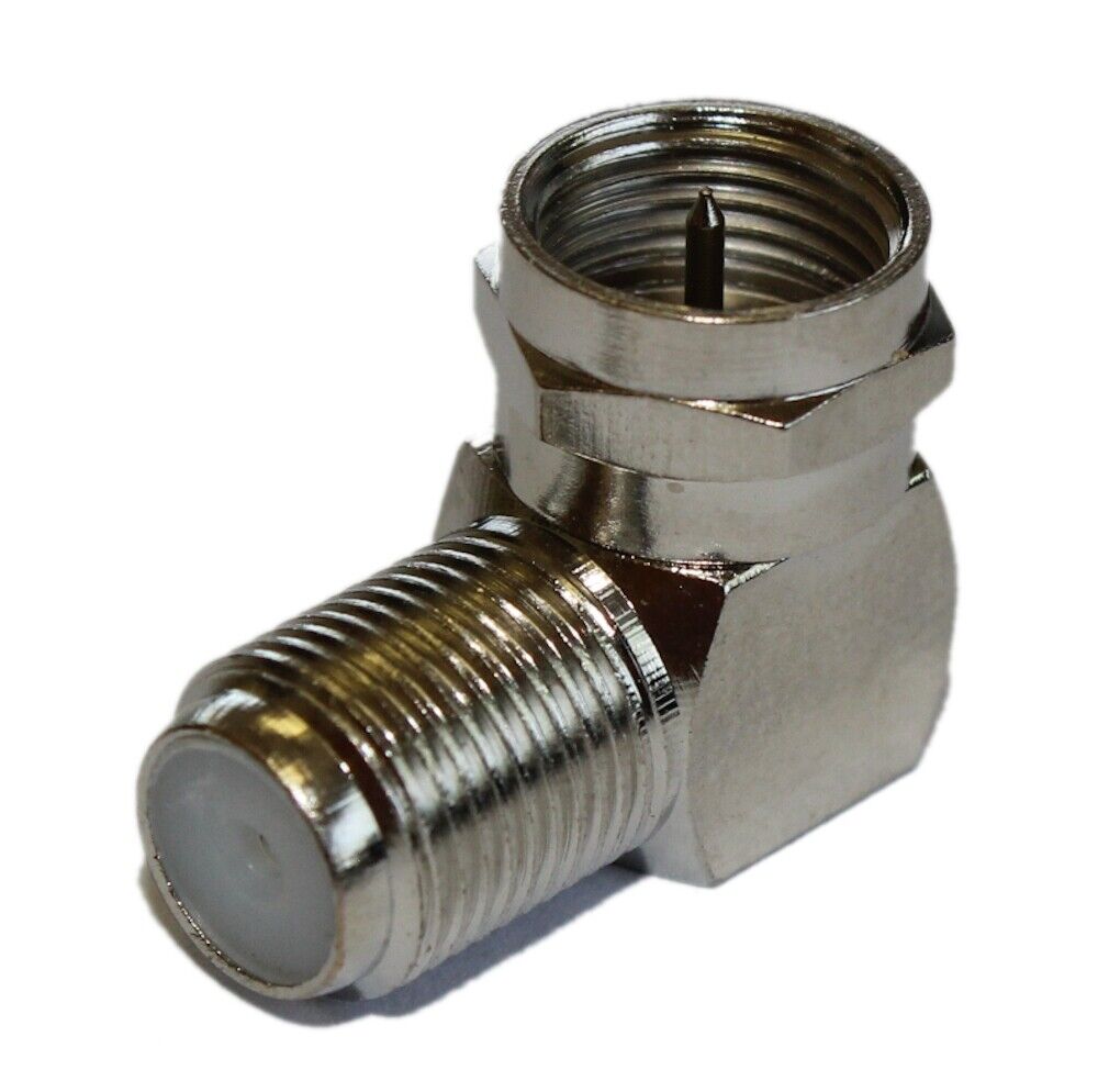 Coax/F-Type Right Angle Adapter HIGH SPEED 2.5Ghz  Nickel Plated (RG6/RG59)