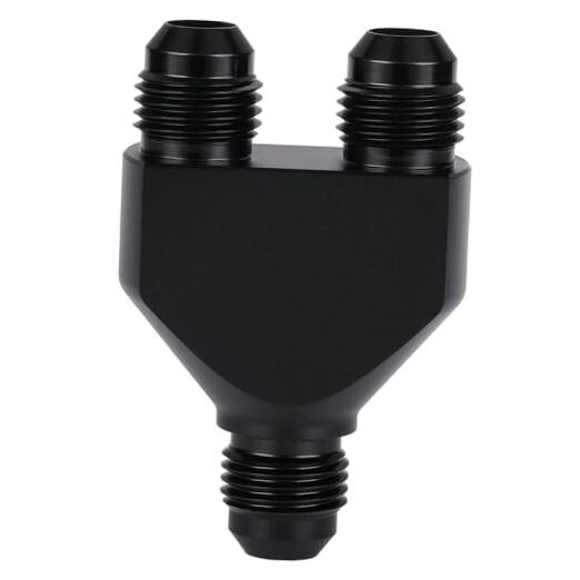 6AN Male to Parallel Dual 6AN Male Y Block Fuel Fitting Splitter 6AN to 2 x 6AN