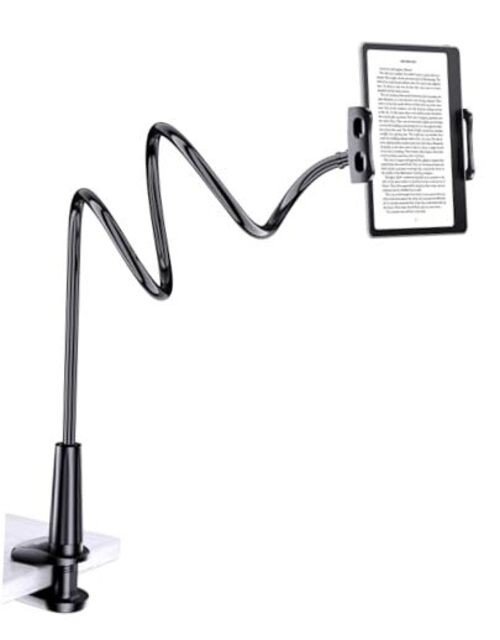 Gooseneck Kindle&Tablet Holder for Bed Hands-Free Reading on Bed Black