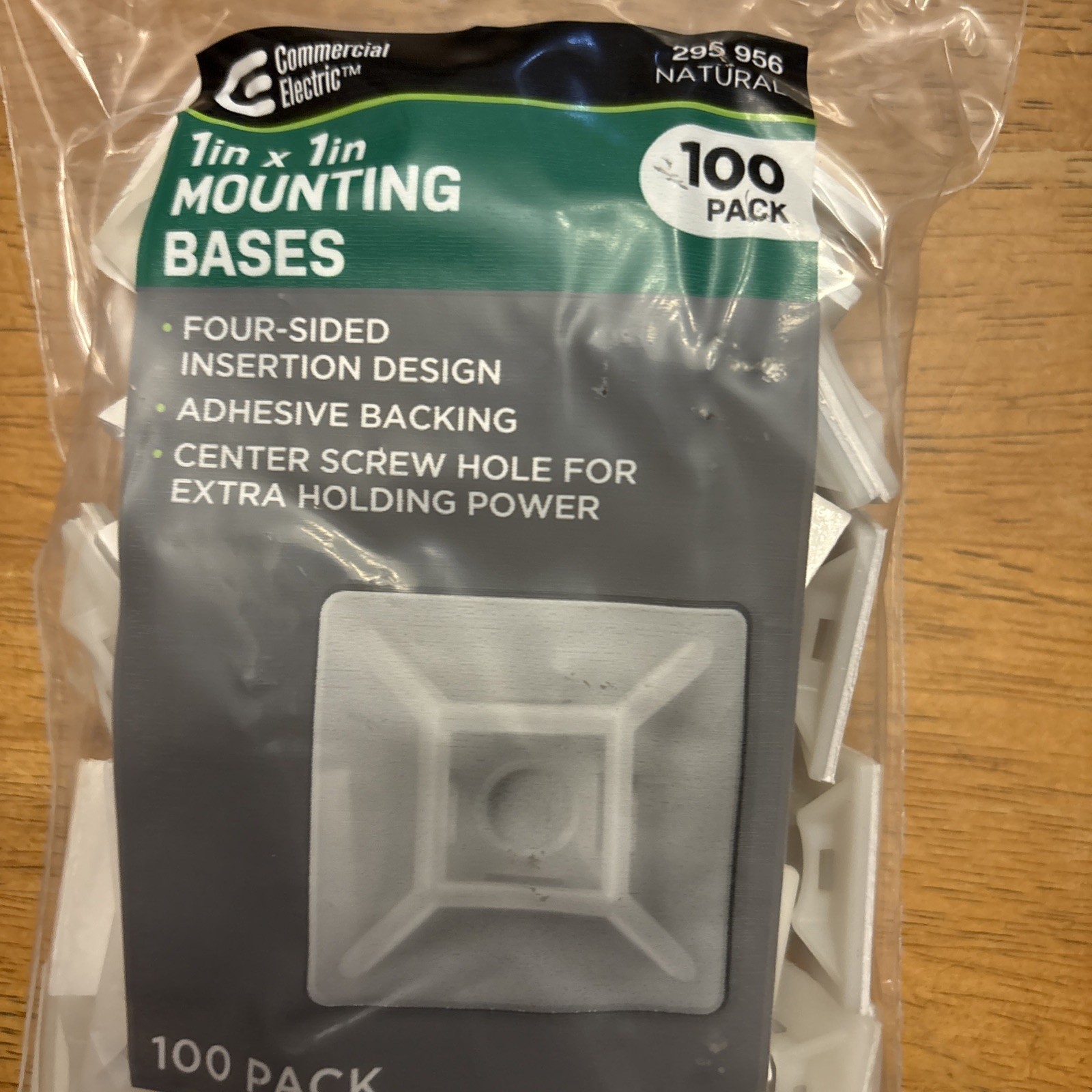 Commercial Electric 100-Pack 1” x 1” 4-Sided Mounting Bases
